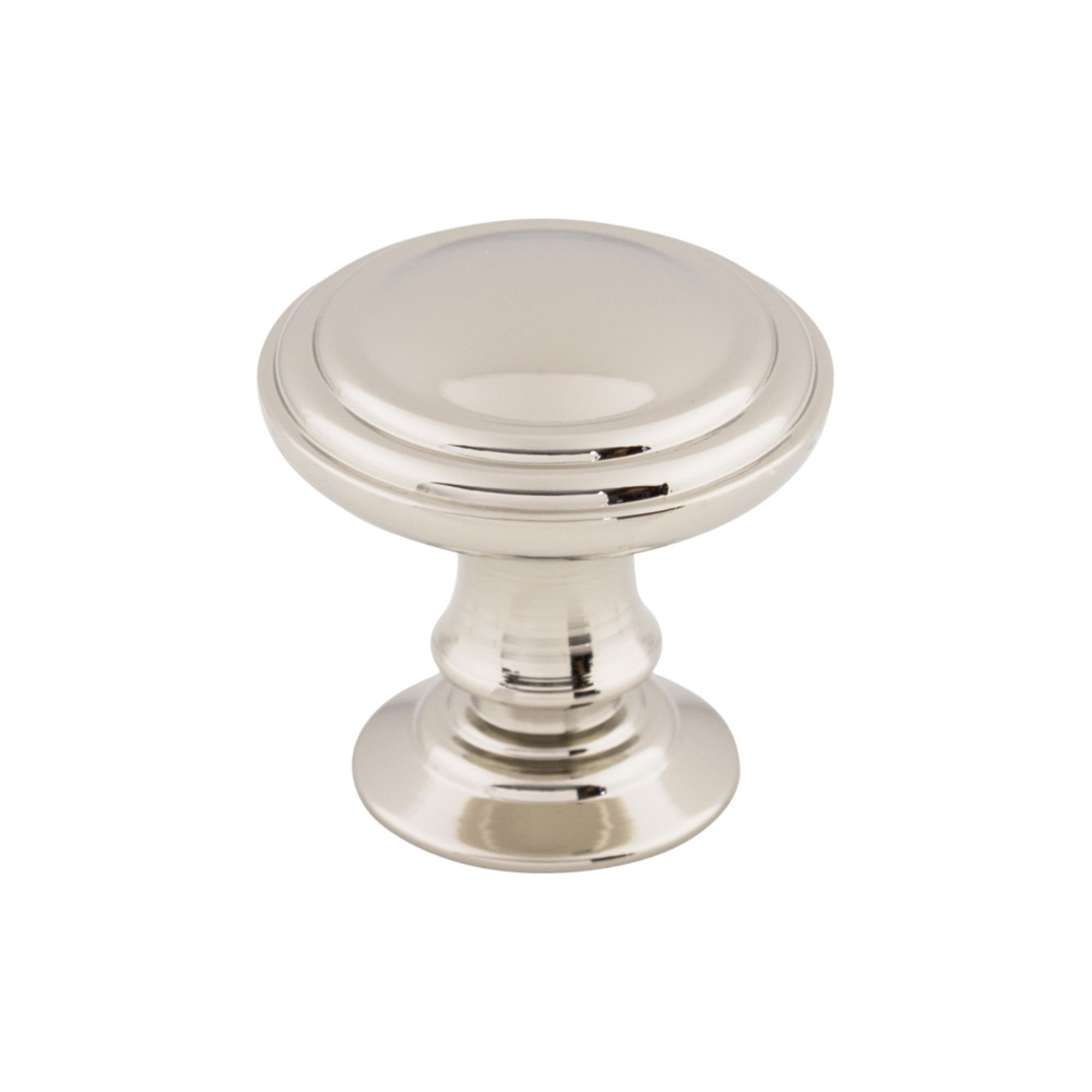 Reeded 1 1/4" Diameter Round Knob - Polished Nickel