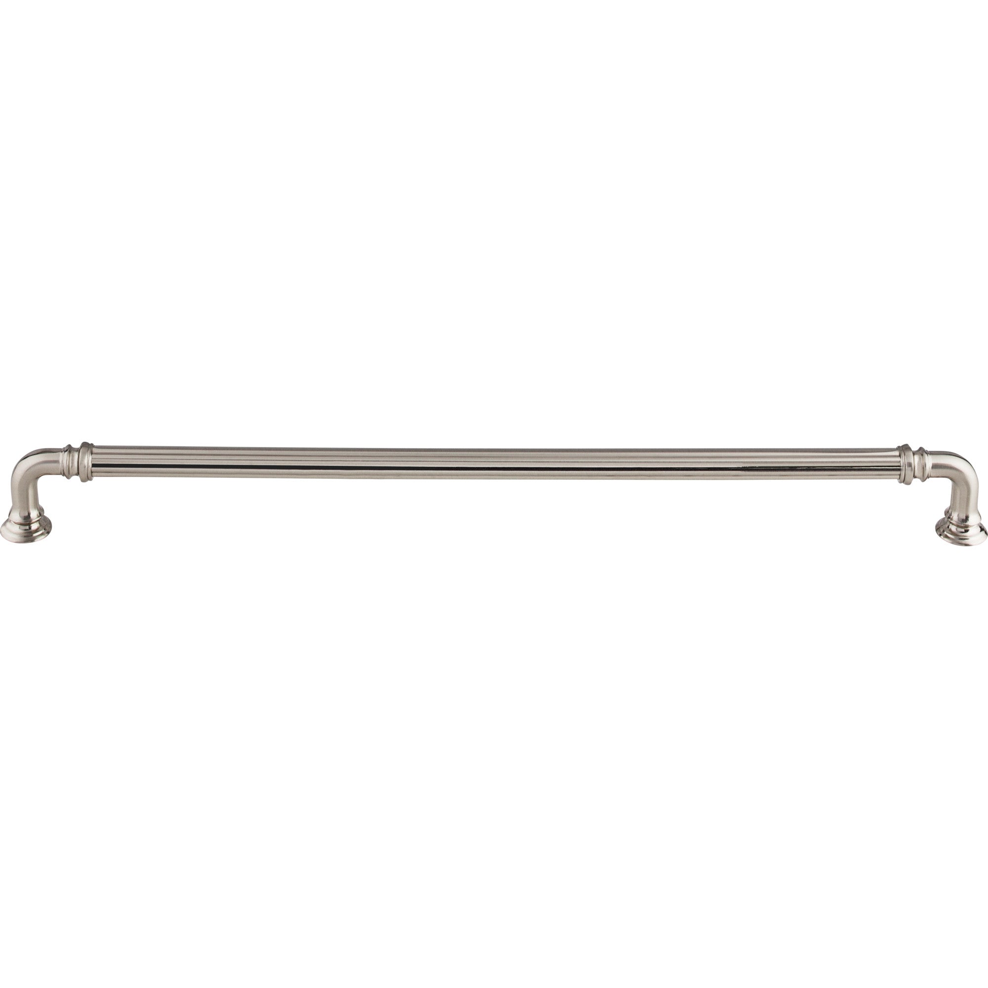 Reeded 12" Center to Center Bar Pull - Brushed Satin Nickel