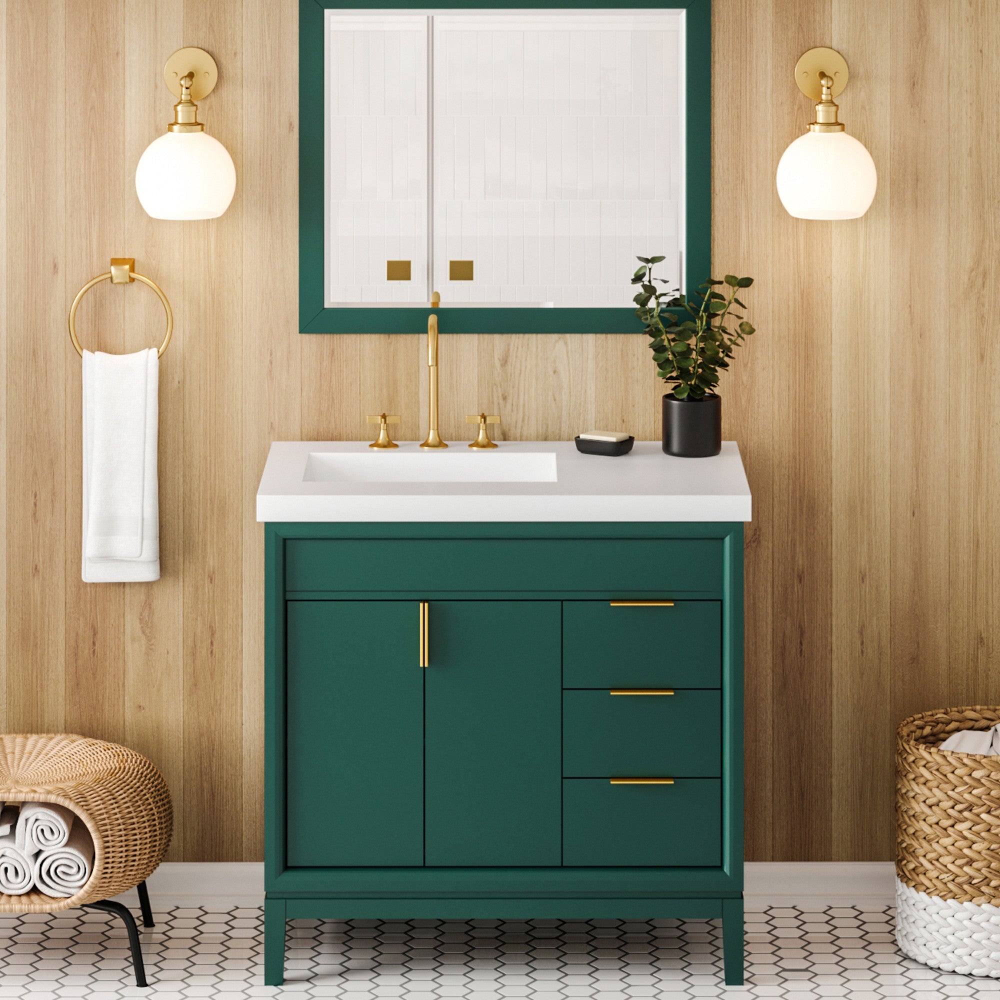 36" Theodora Vanity – Forest Green