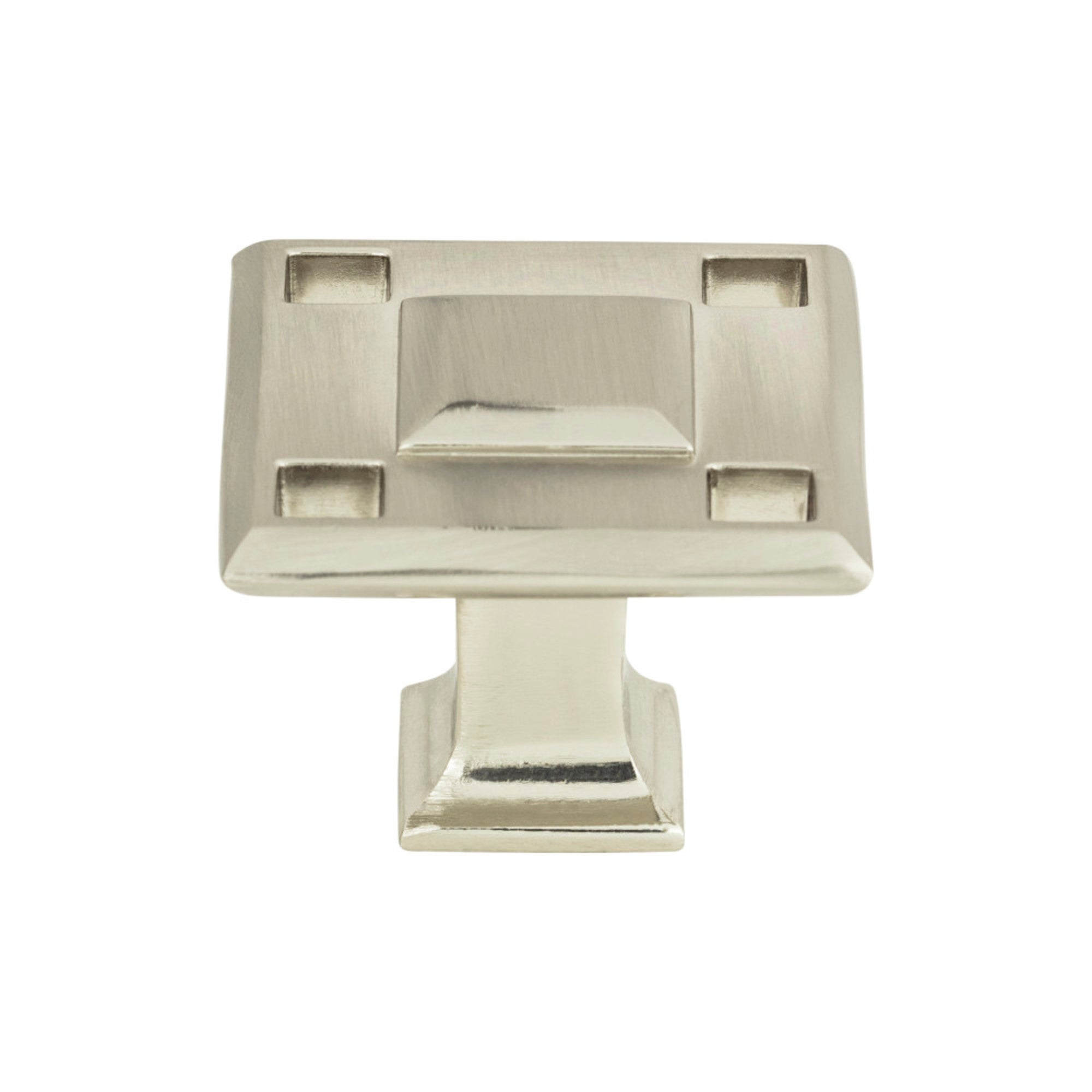 Modern Craftsman Square Knob - Brushed Nickel