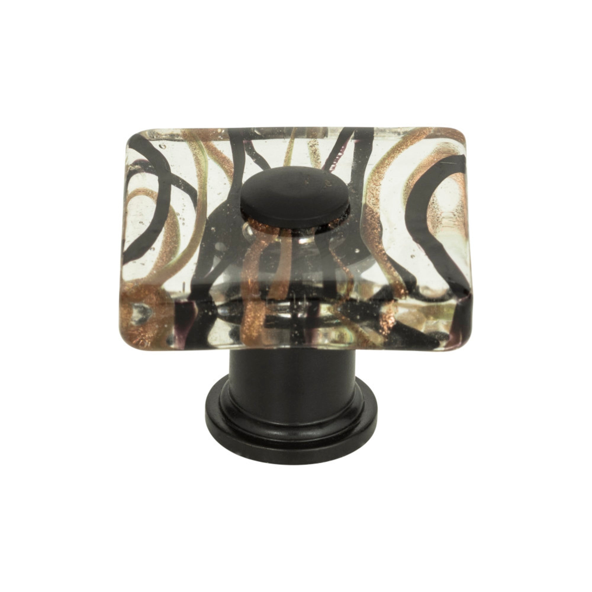 Milky Way Glass Square Knob - Aged Bronze