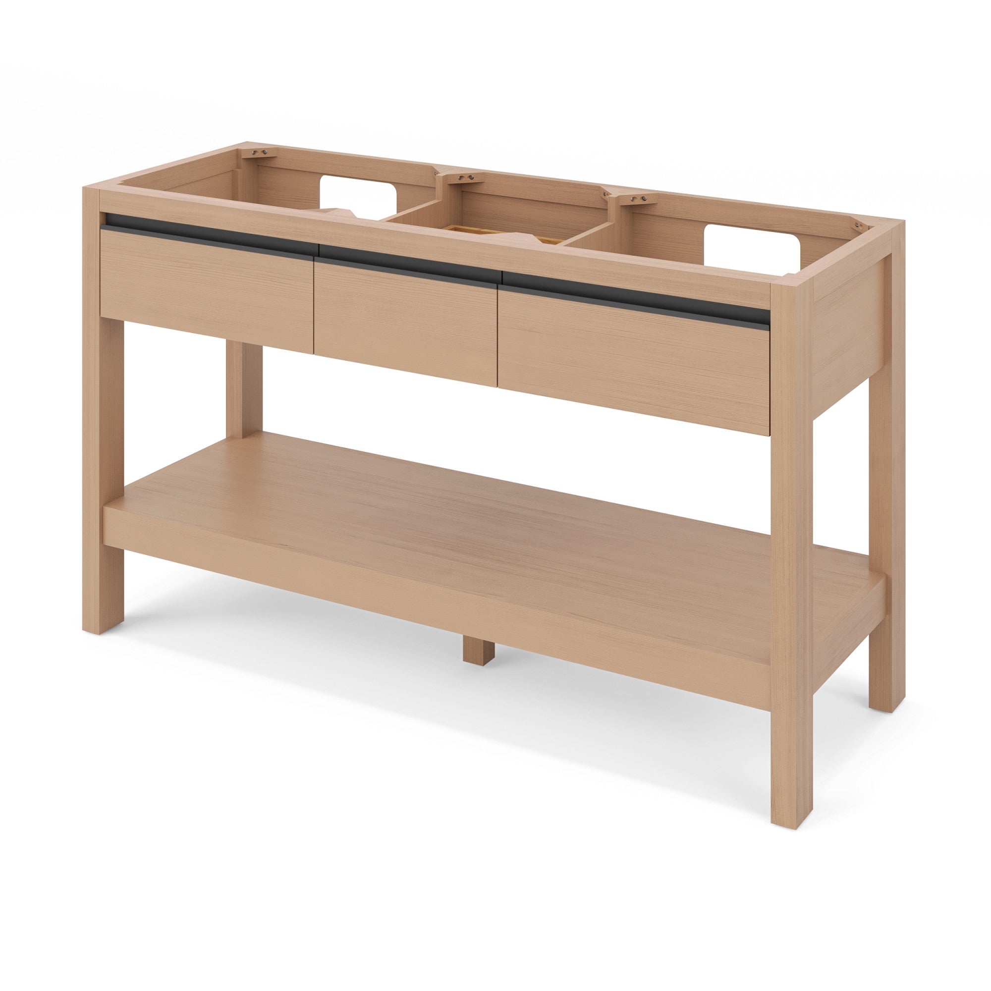 60" Jubilee Vanity – Double Bowl – Natural Oak