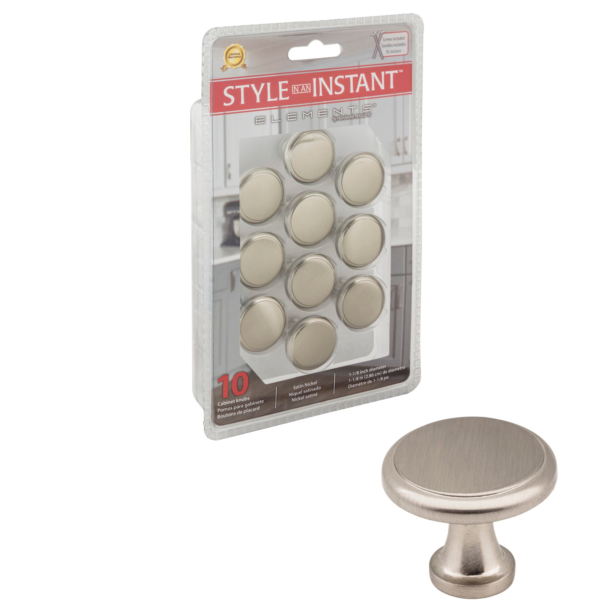 Retail Pack Hardware 1-3/16" Diameter Mushroom Knob