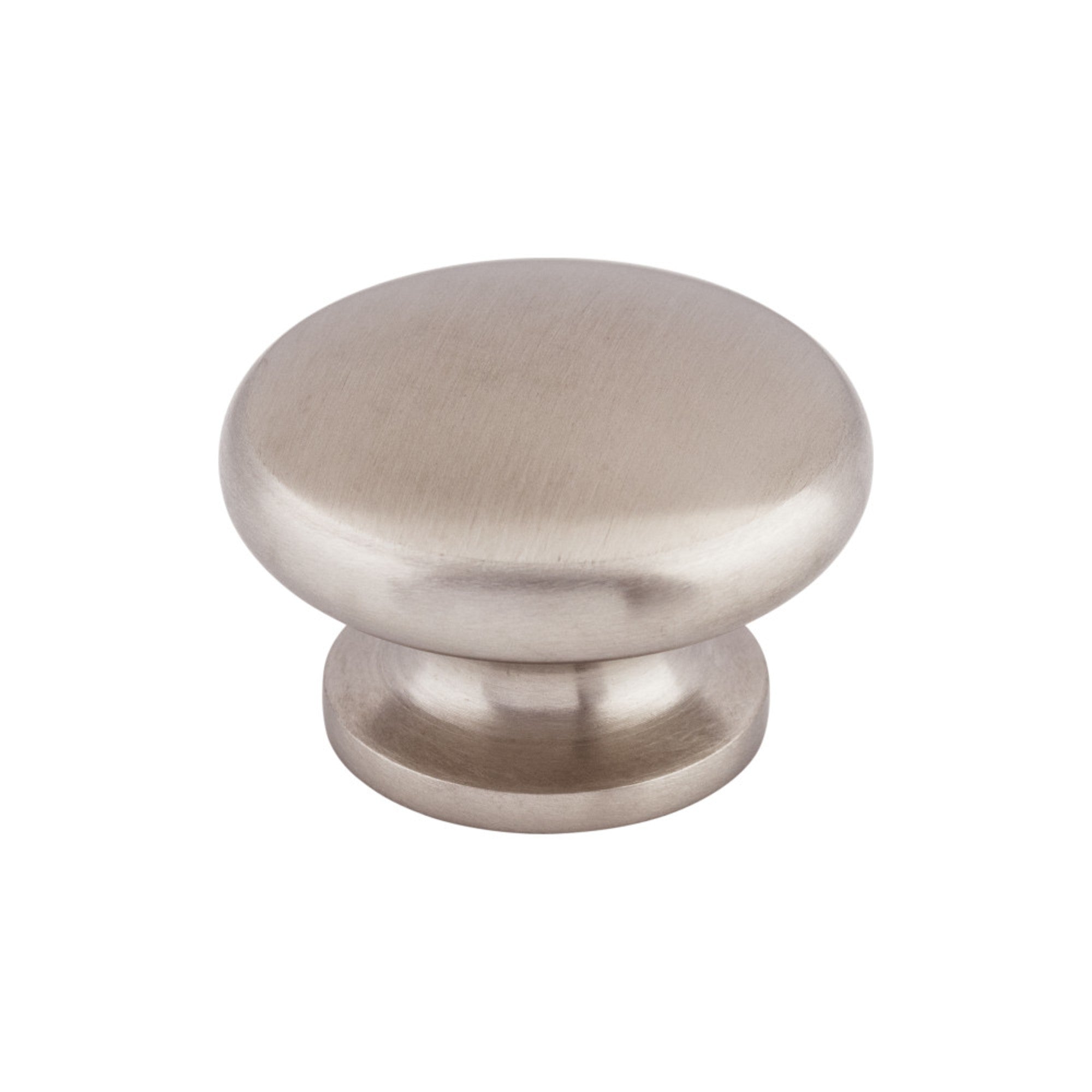 Flat Round Round Knob - Stainless Steel