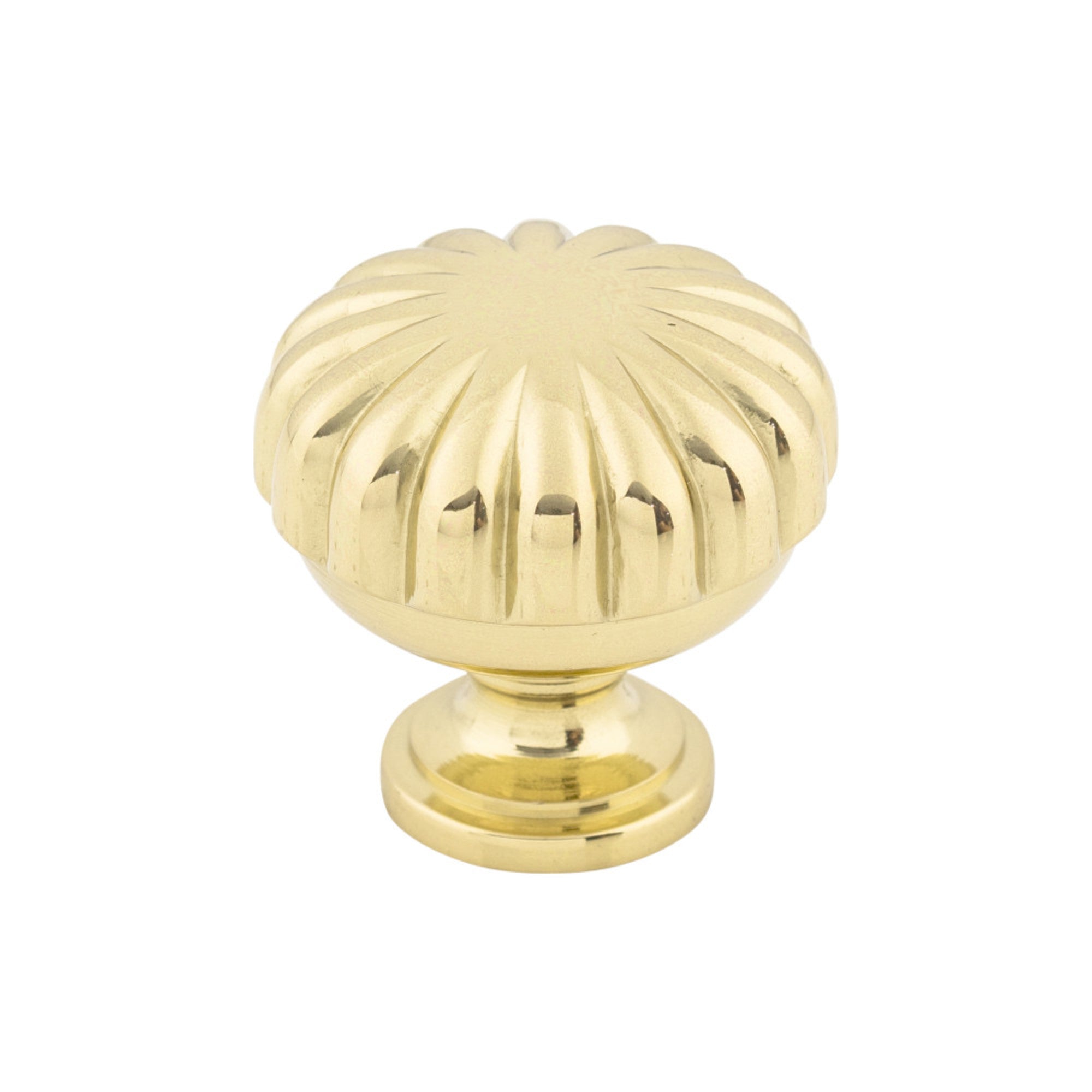 Melon 1 1/4" Diameter Round Knob - Polished Brass