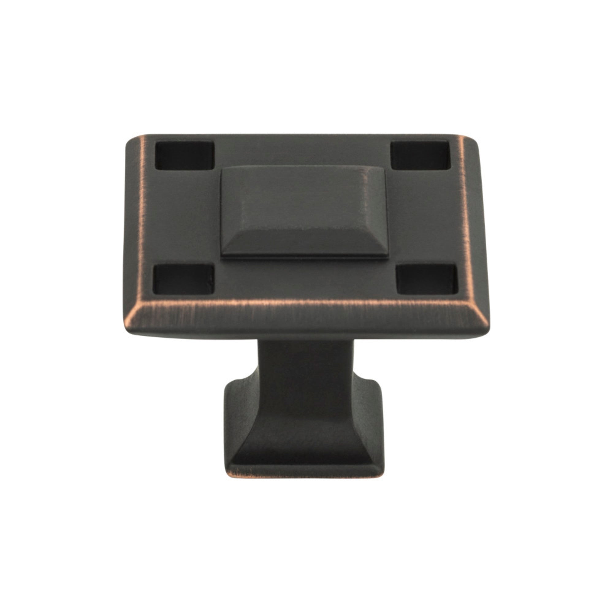Modern Craftsman Square Knob - Venetian Bronze