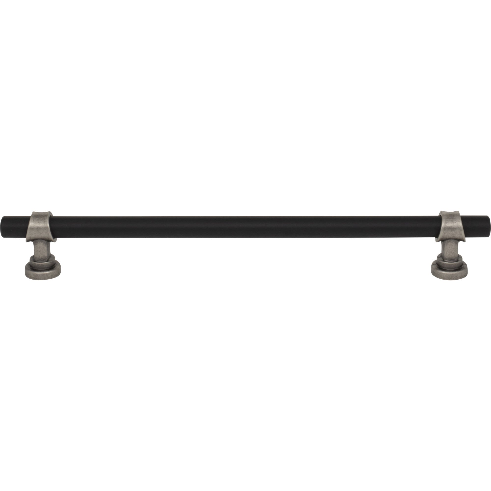 Bit 8 13/16" Center to Center Bar Pull - Flat Black and Pewter Antique