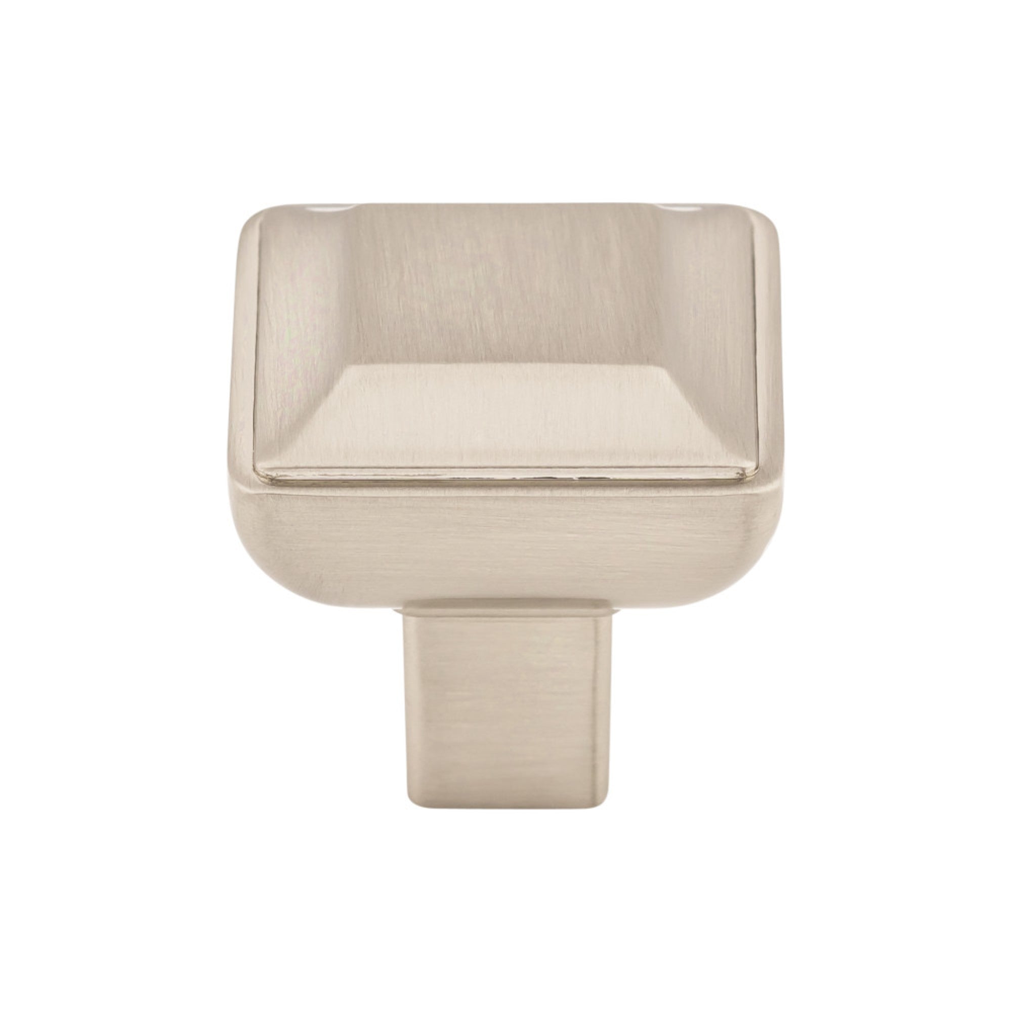 Podium 1 1/8" Length Square Knob - Brushed Satin Nickel