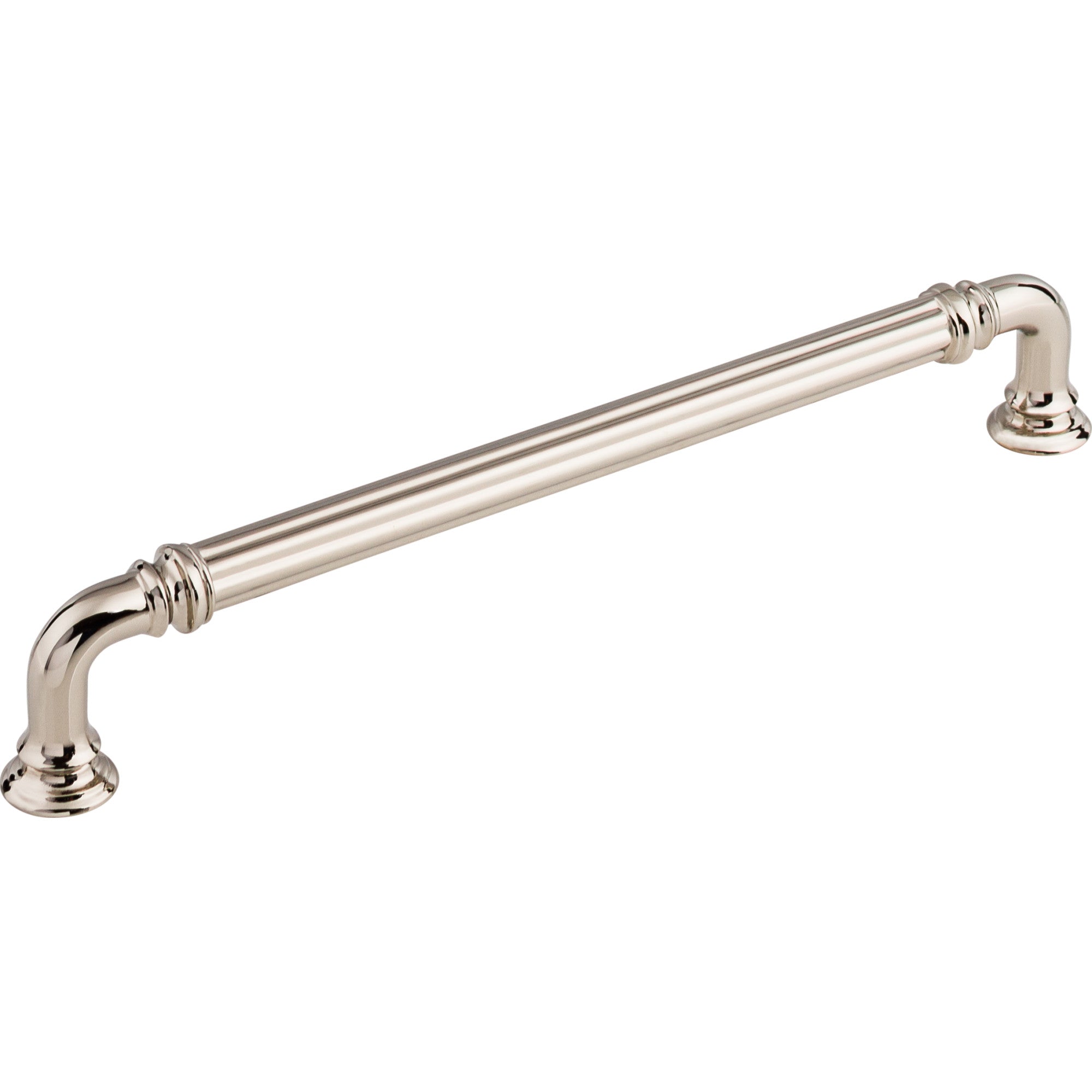 Reeded 7" Center to Center Bar Pull - Polished Nickel