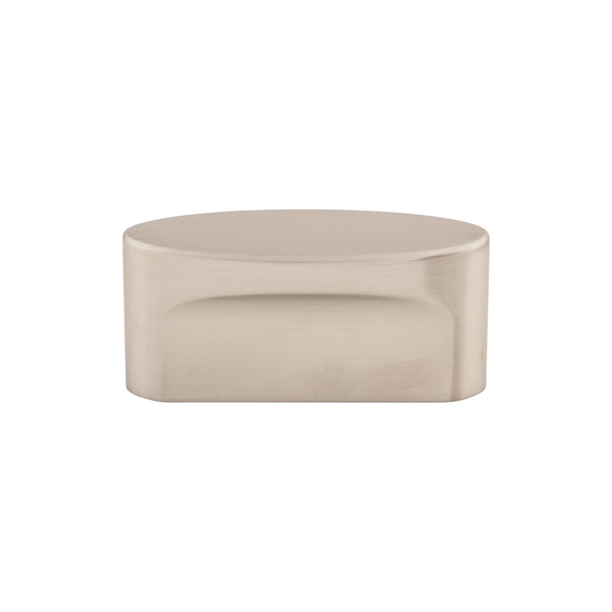Oval Slot Oval Knob - Brushed Satin Nickel