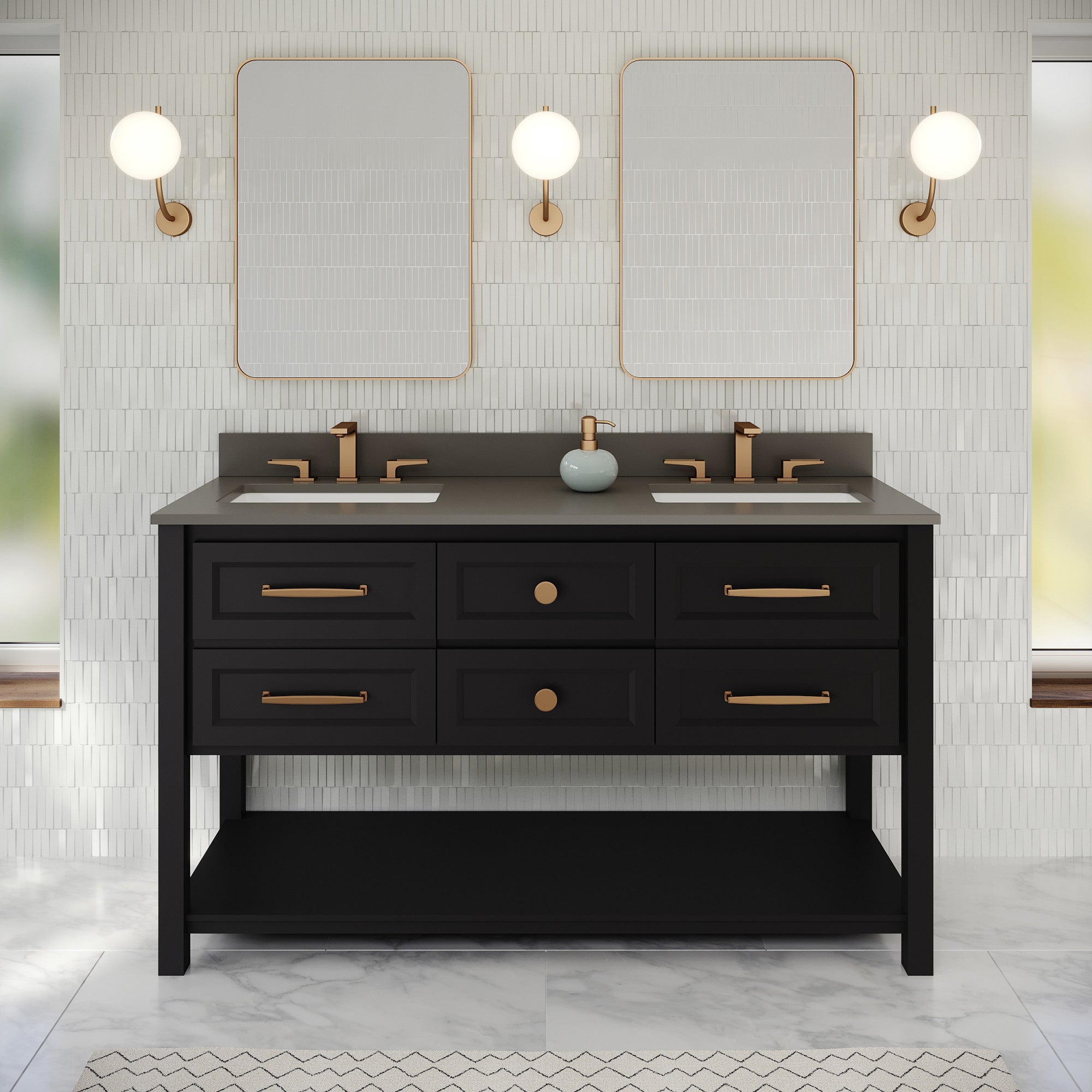 60" Kipling Vanity – Double Bowl – Blue Steel