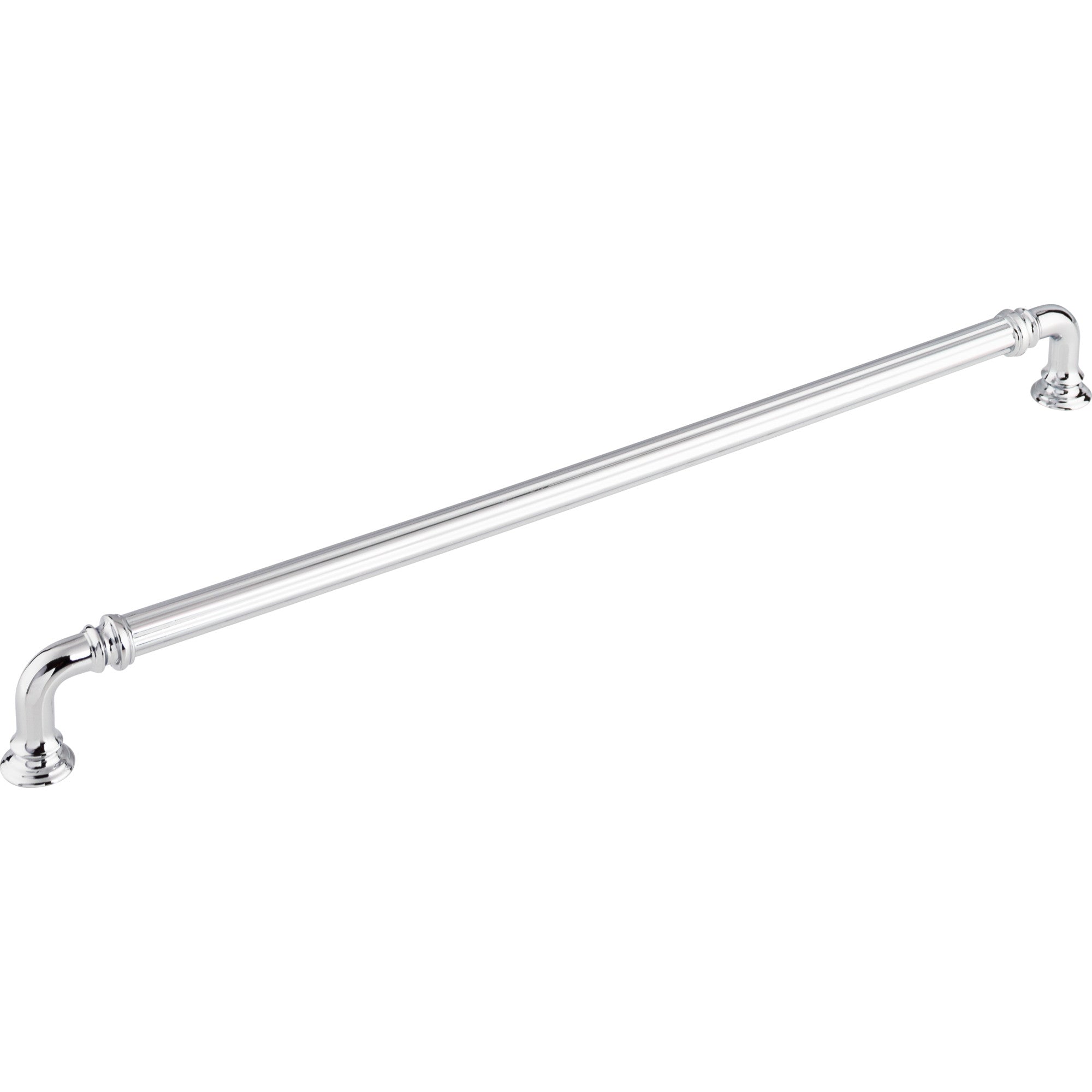 Reeded 12" Center to Center Bar Pull - Polished Chrome