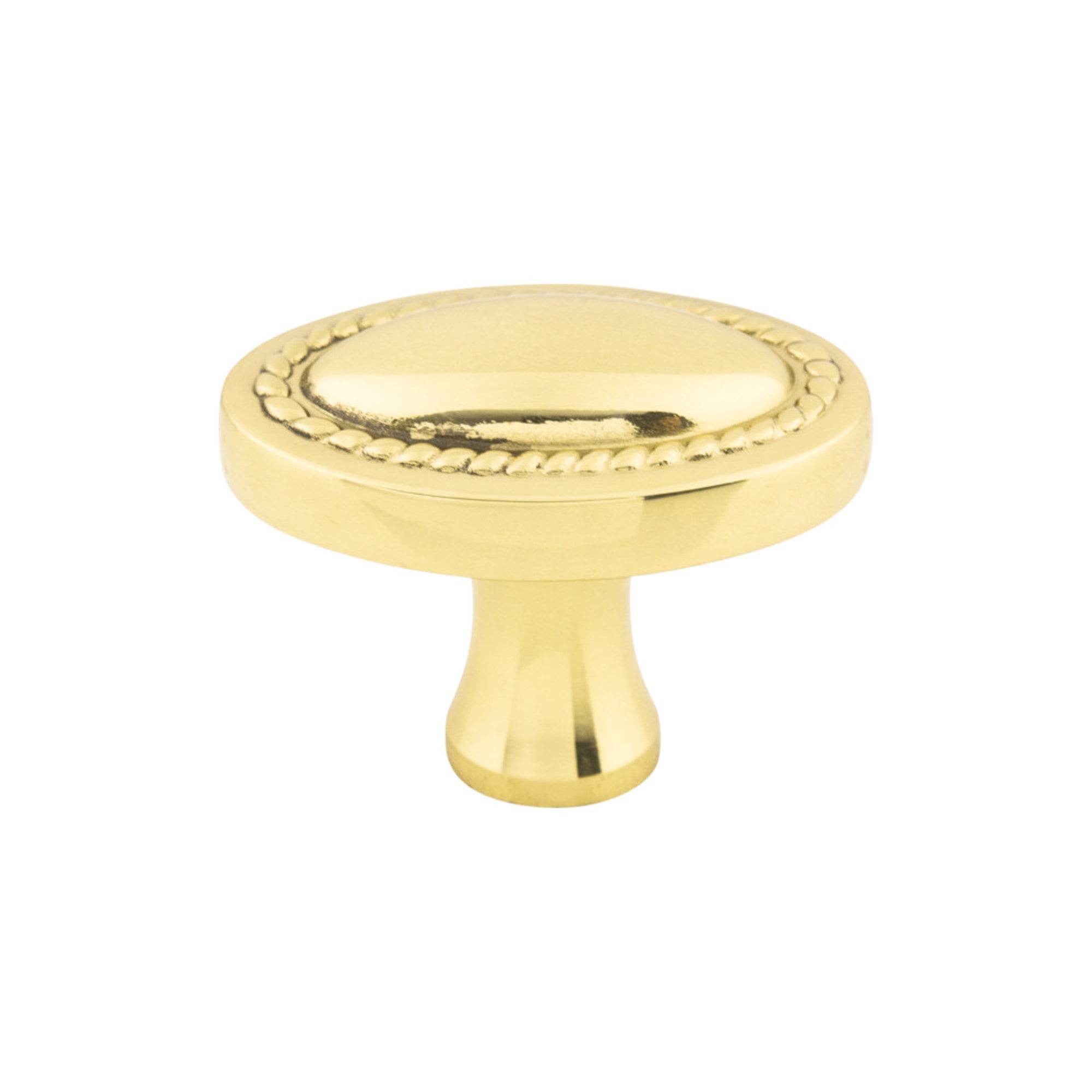Oval Rope Oval Knob - Polished Brass