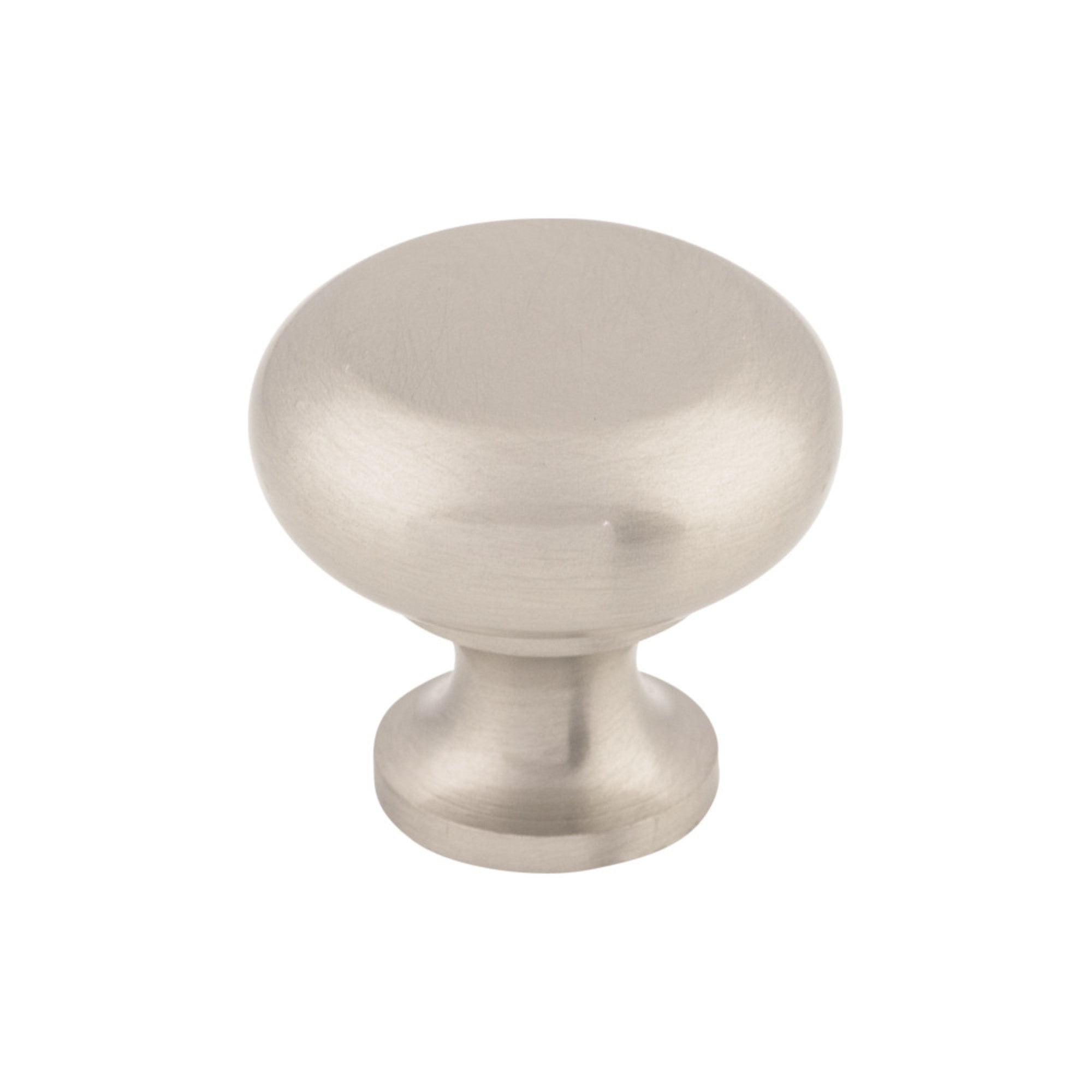 Flat Faced 1 1/4" Diameter Round Knob - Brushed Satin Nickel