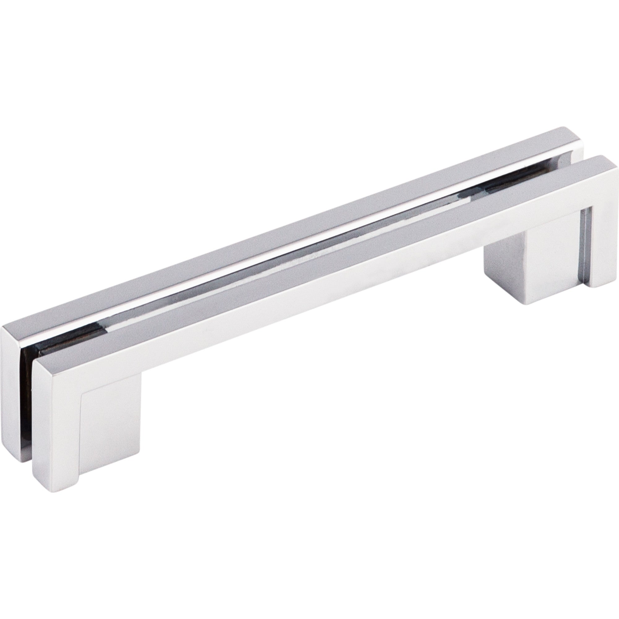 Flat Rail 3 1/2" Center to Center Bar Pull - Polished Chrome