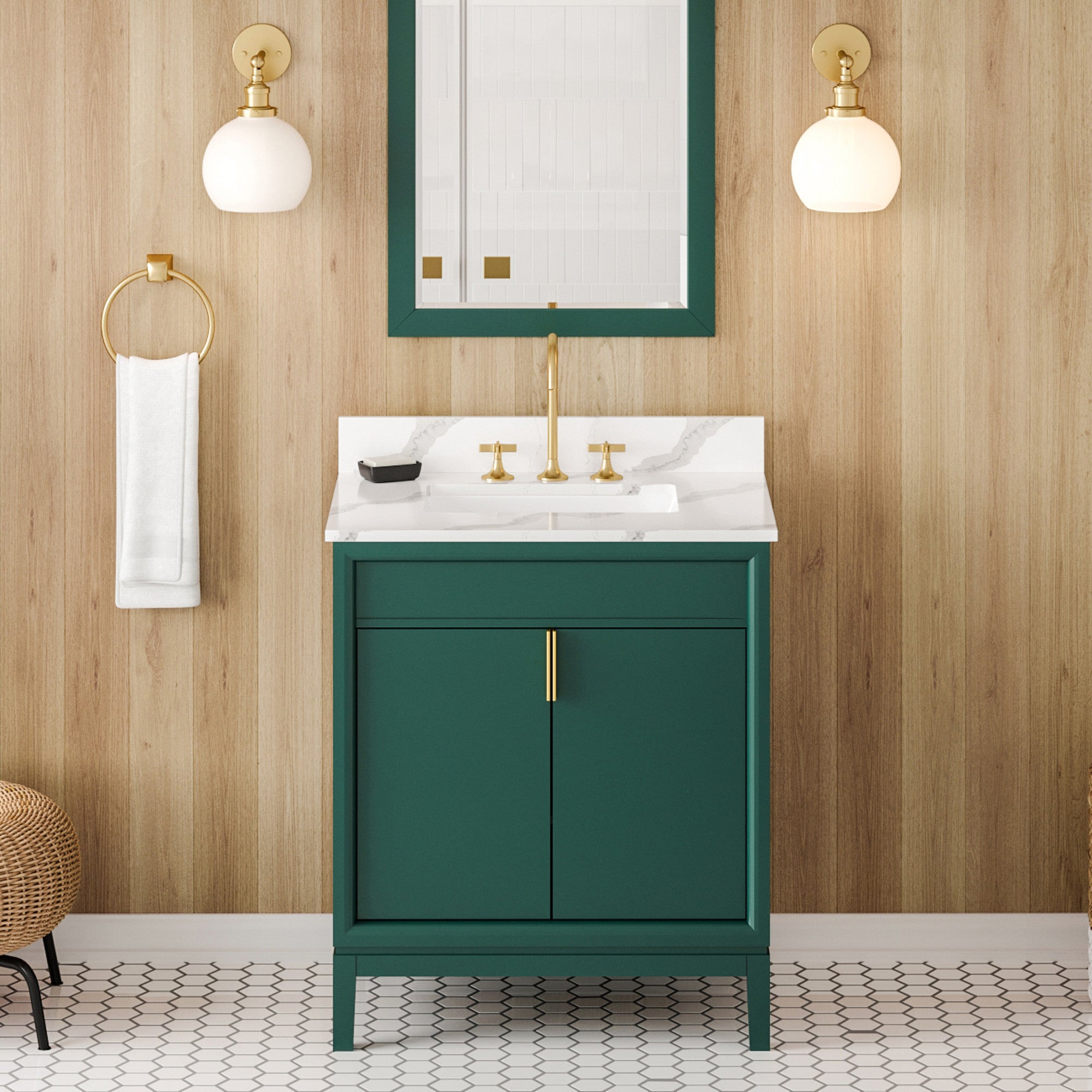 30" Theodora Vanity – Forest Green