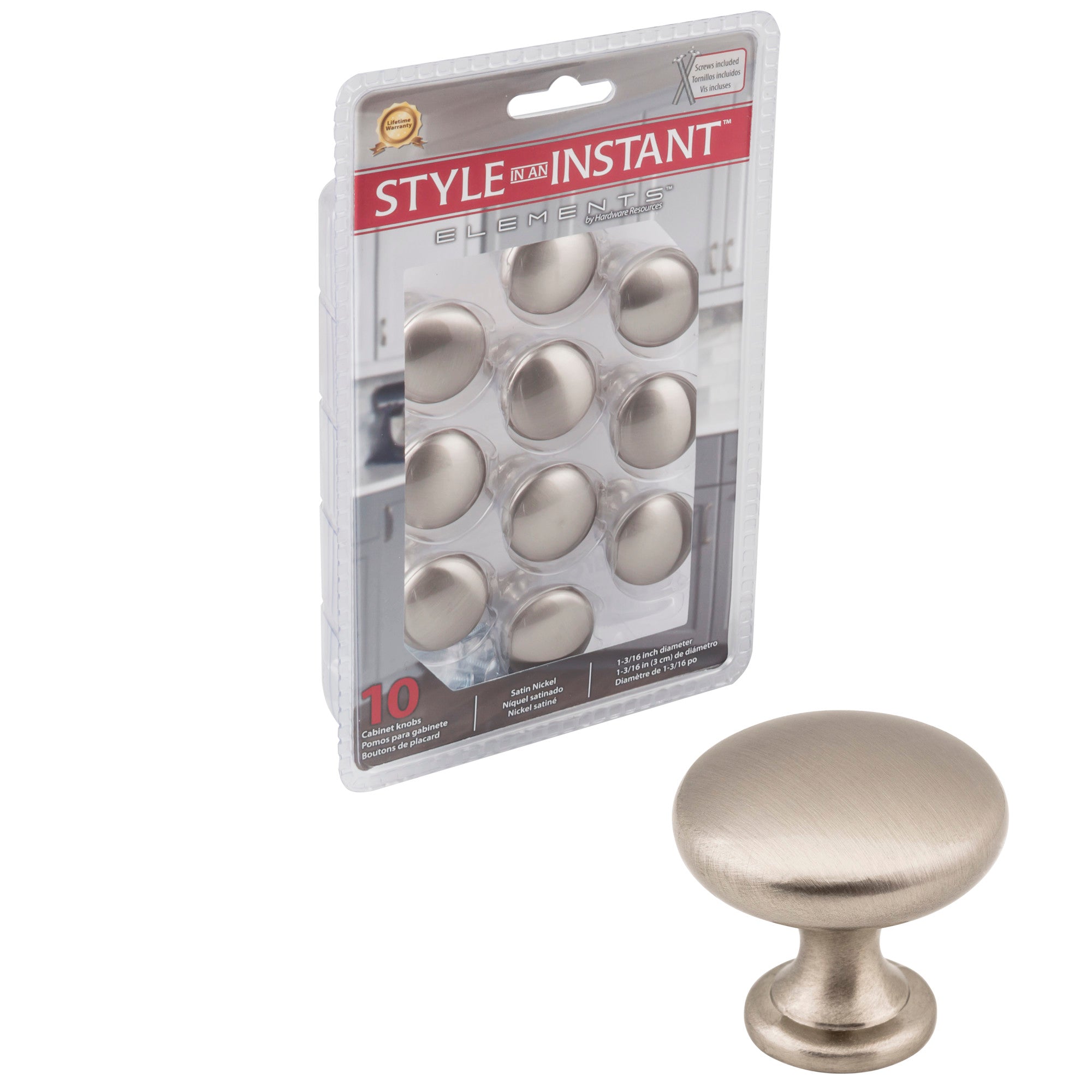 Retail Pack Hardware 1-3/16" Diameter Mushroom Knob