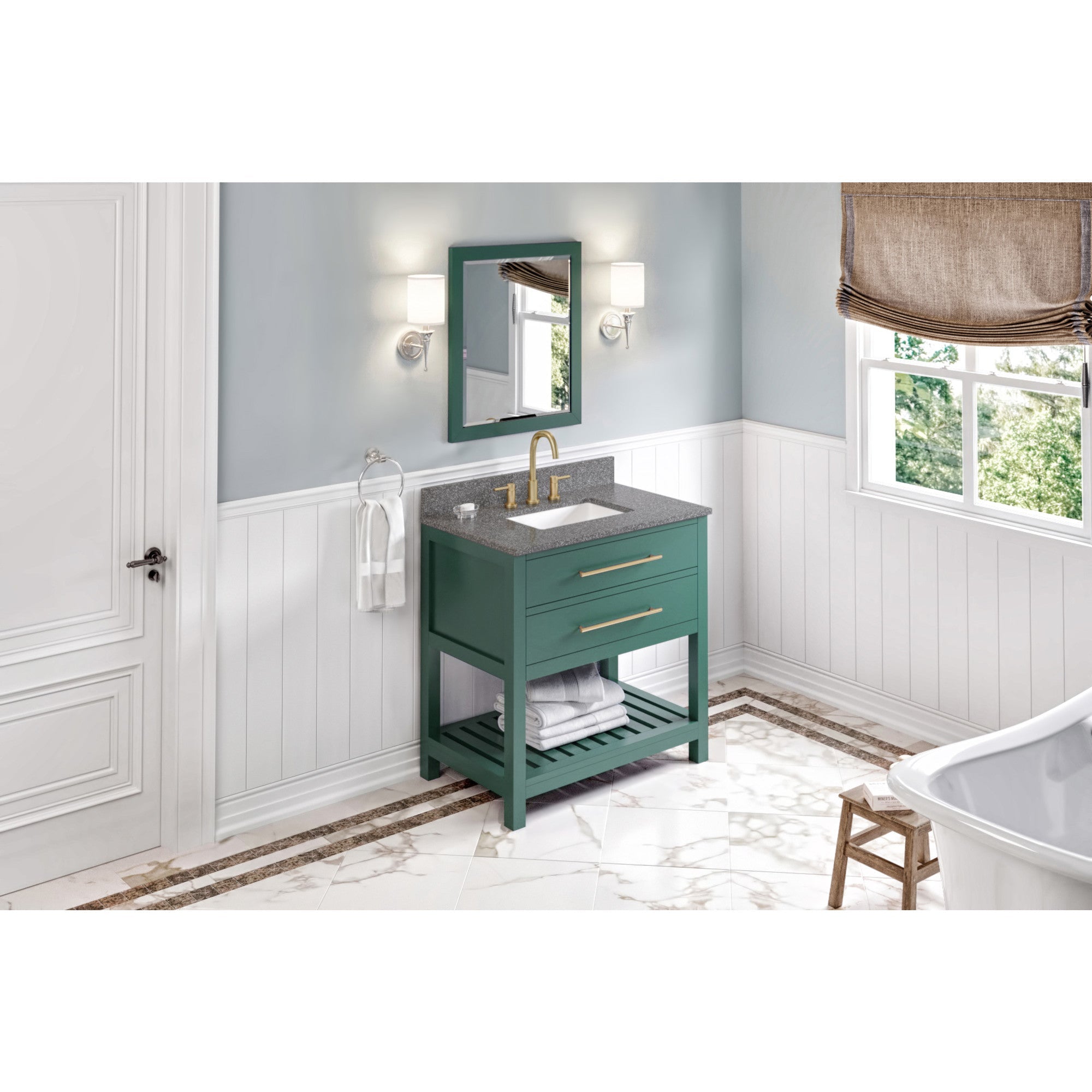36" Wavecrest Vanity – Forest Green