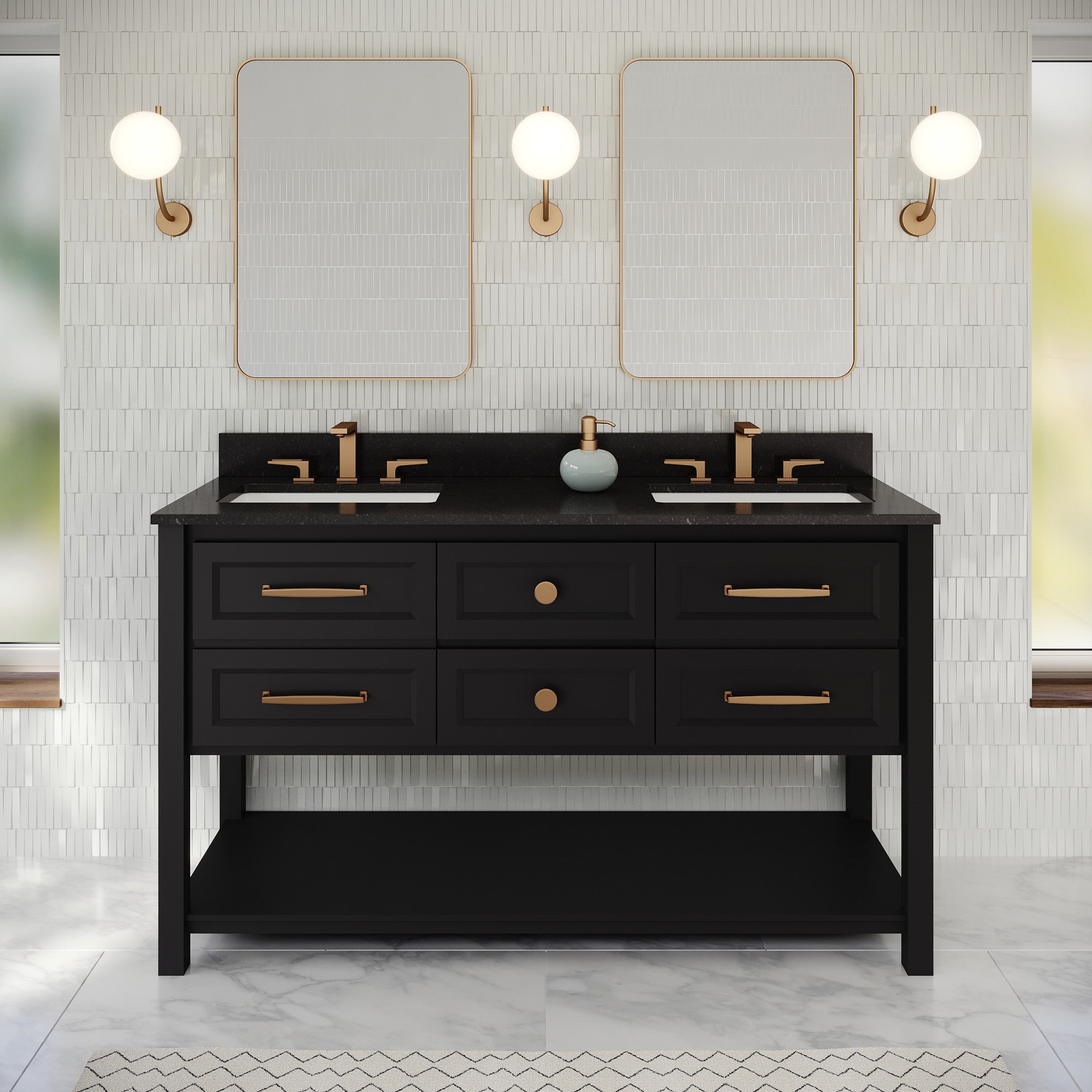 60" Kipling Vanity – Double Bowl – Blue Steel