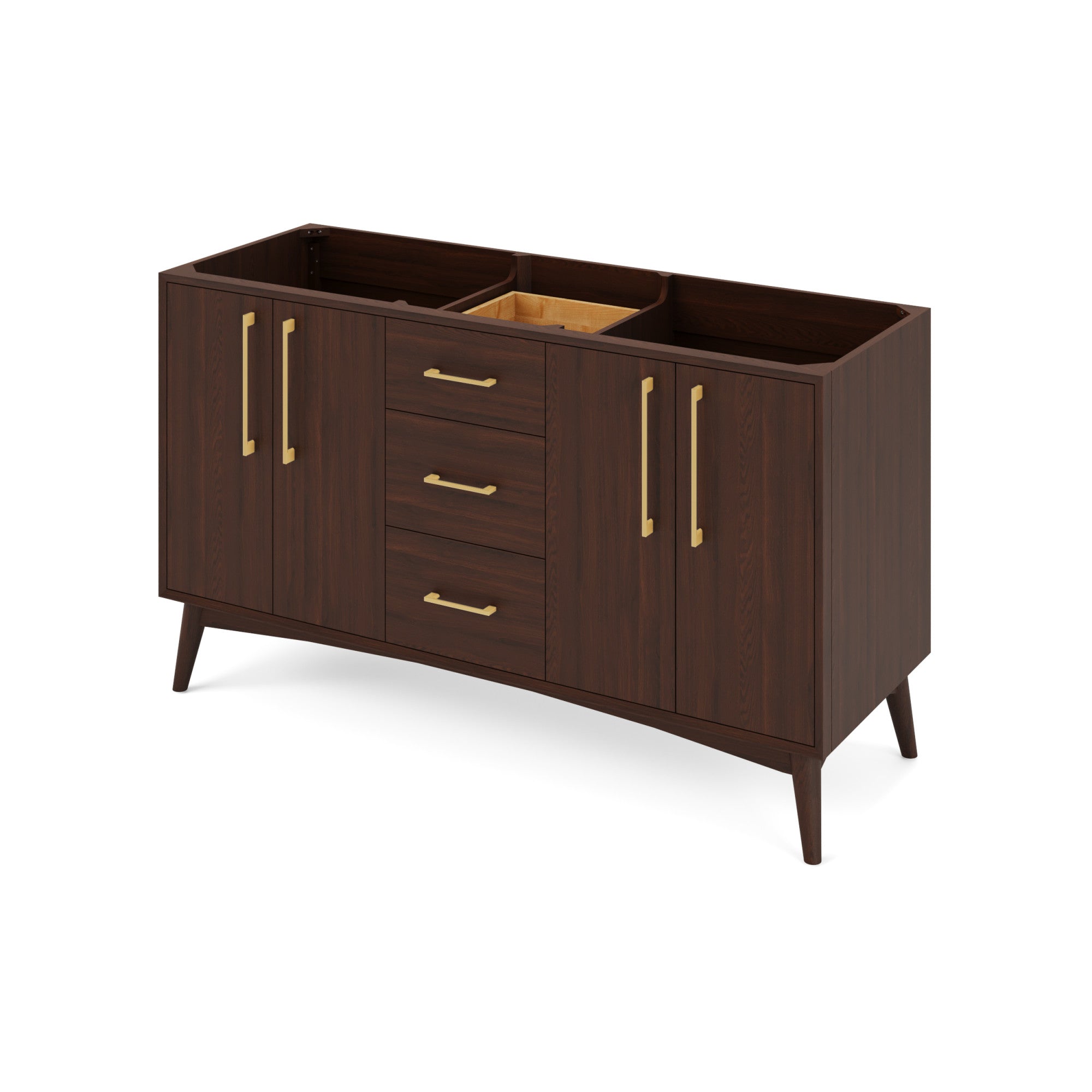 60" Dashwood Vanity – Double Bowl – Dark Walnut