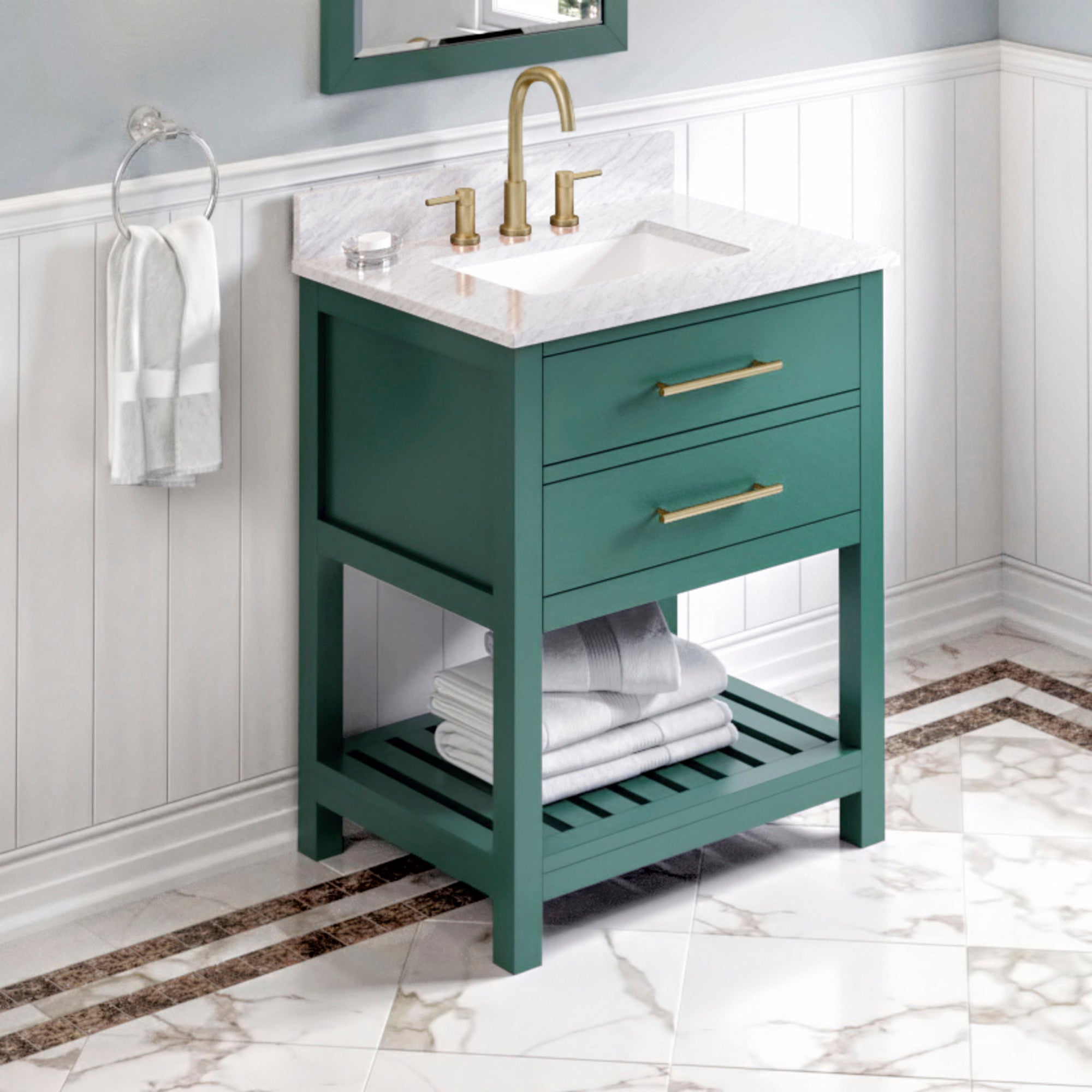 30" Wavecrest Vanity – Forest Green