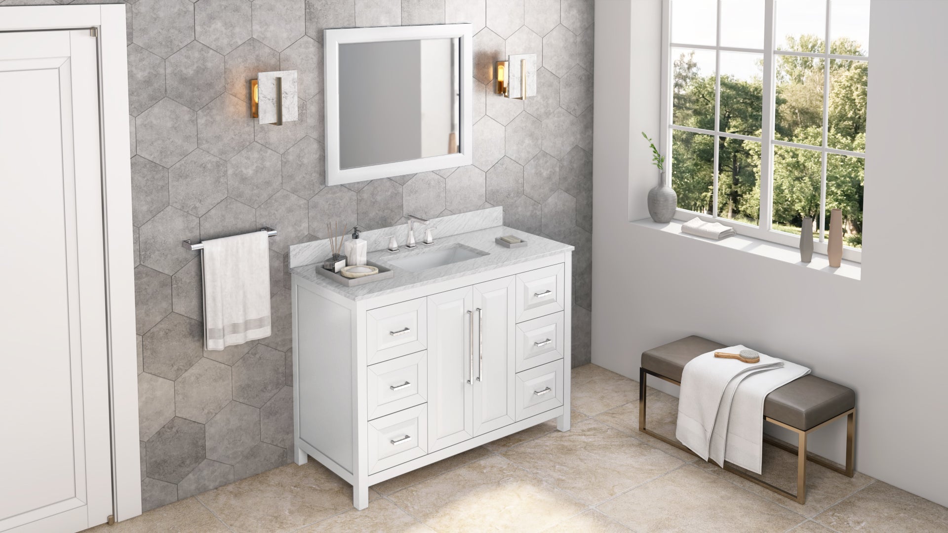 48" White Cade Vanity