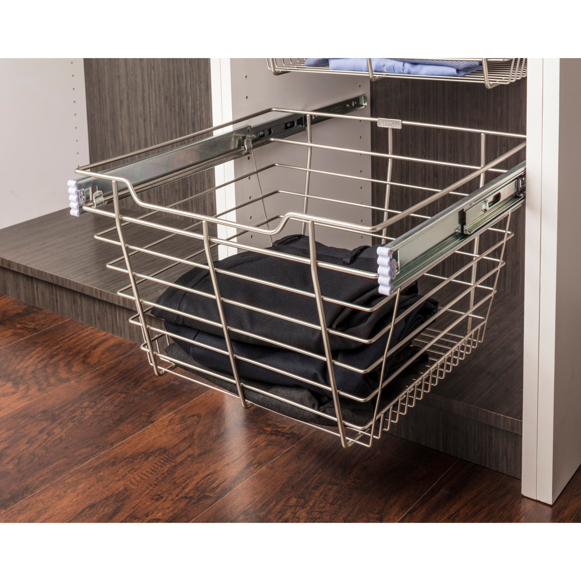 Chrome Closet Pullout Basket with Slides 14"D x 29"W x 11"H