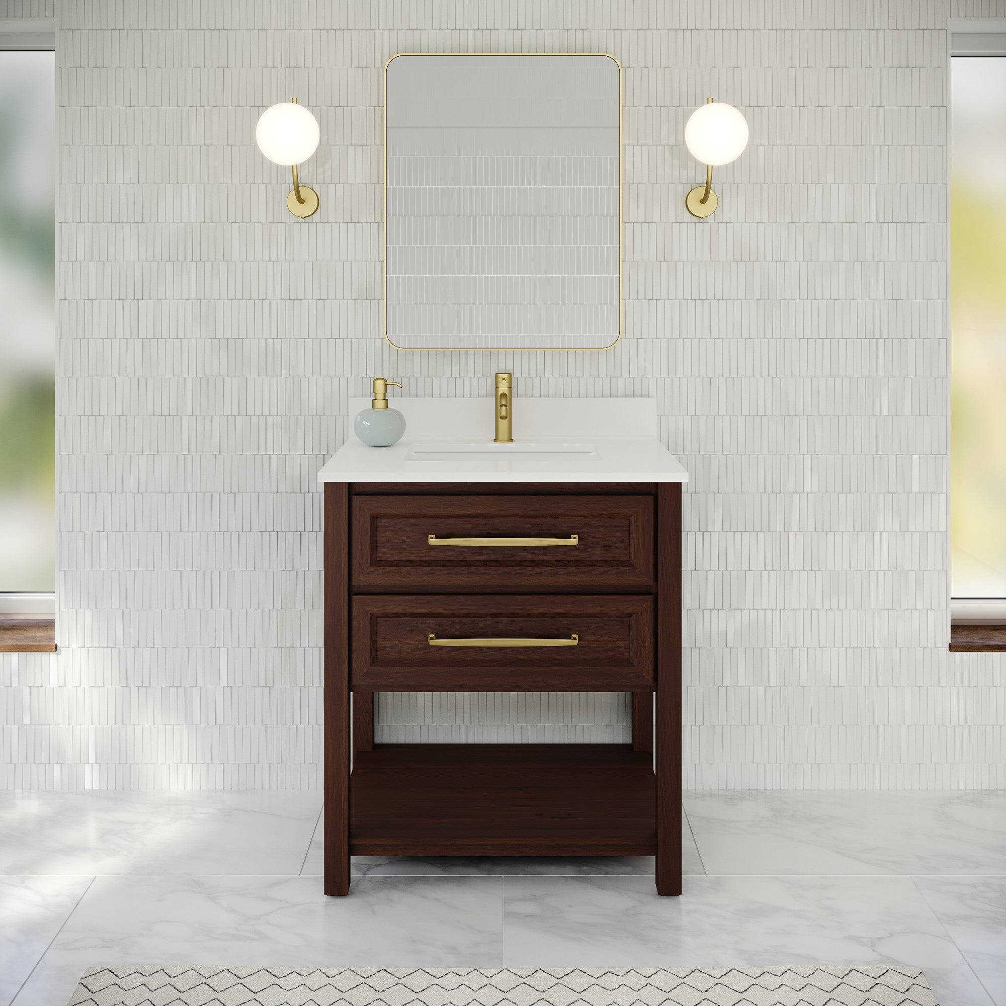 30" Kipling Vanity – Dark Walnut