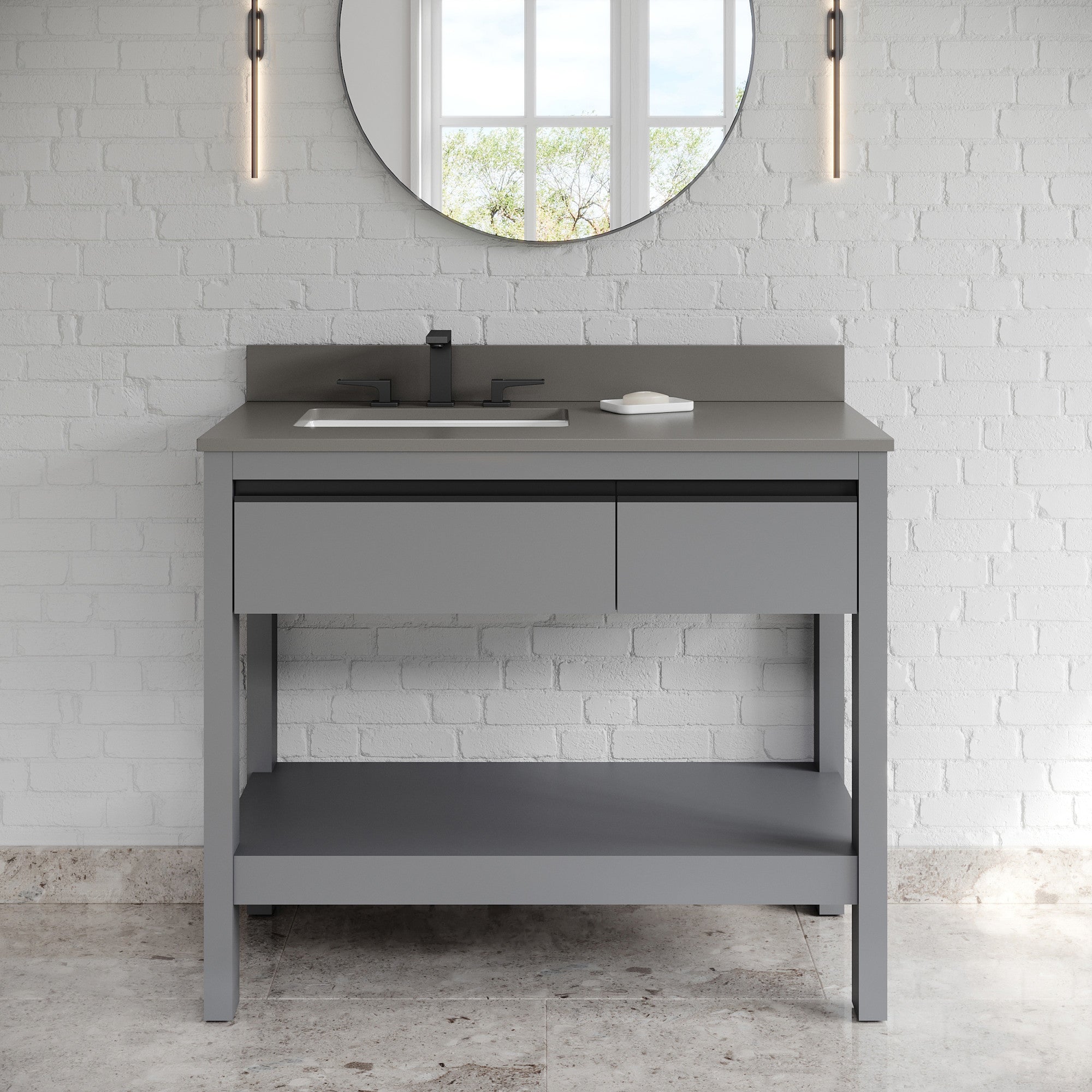 42" Jubilee Vanity – Left Offset – Grey