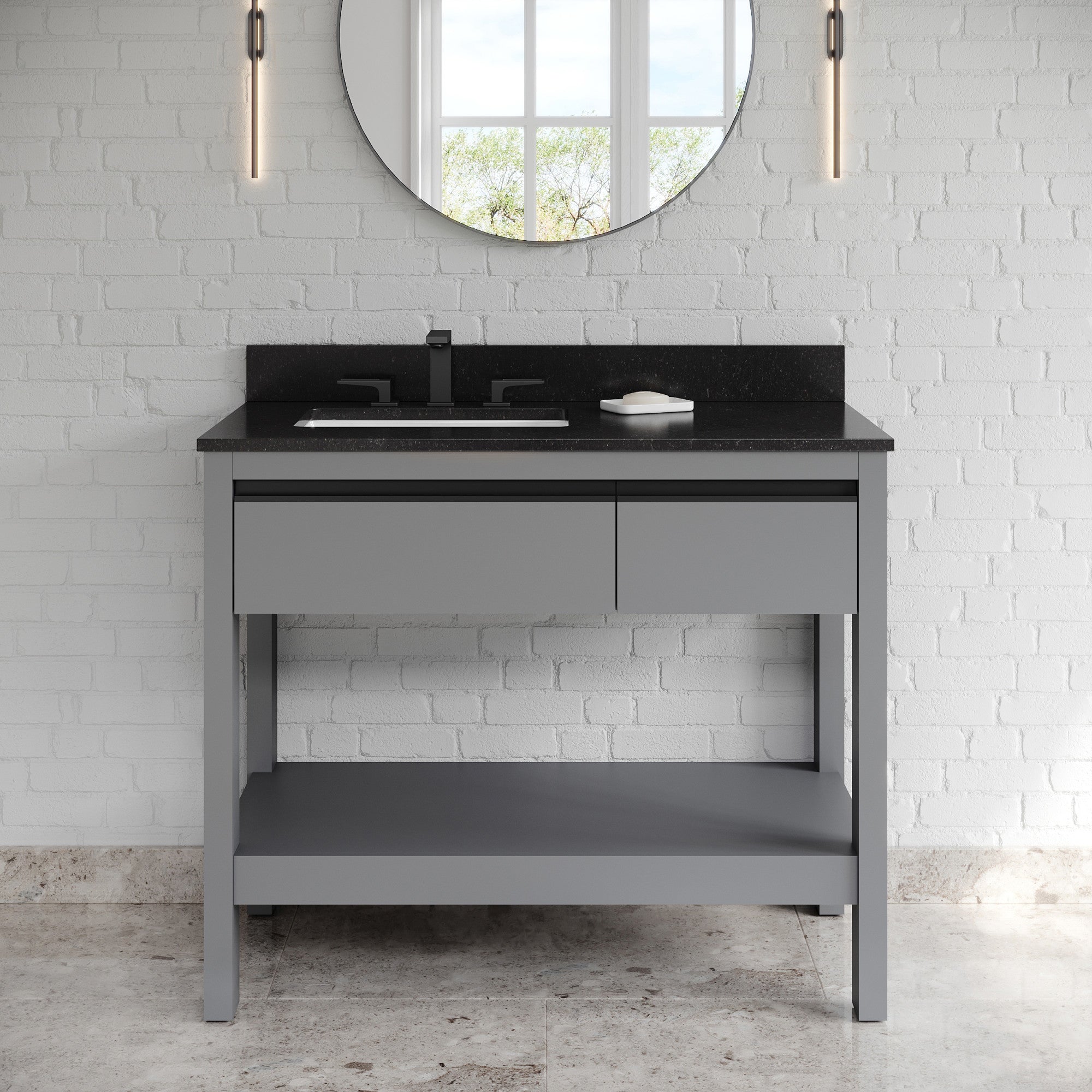 42" Jubilee Vanity – Left Offset – Grey