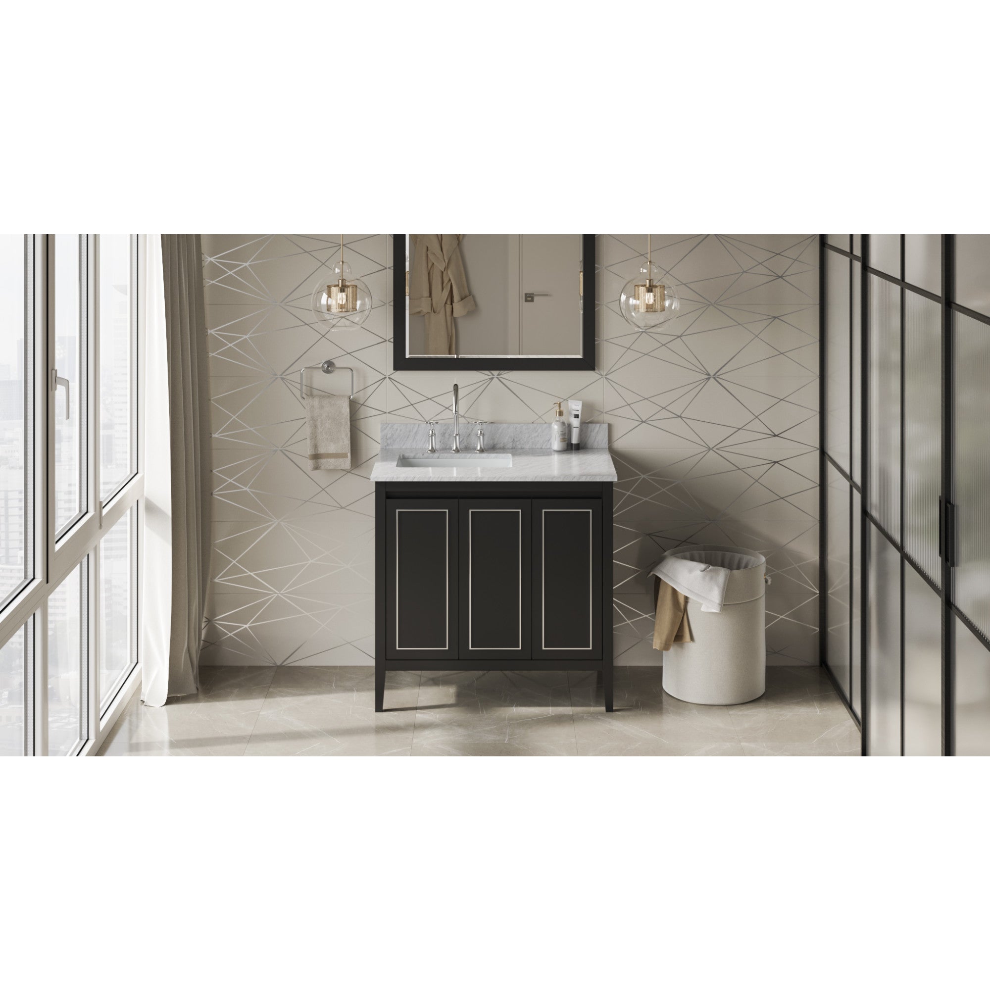 36" Percival Vanity – Left Offset – Black