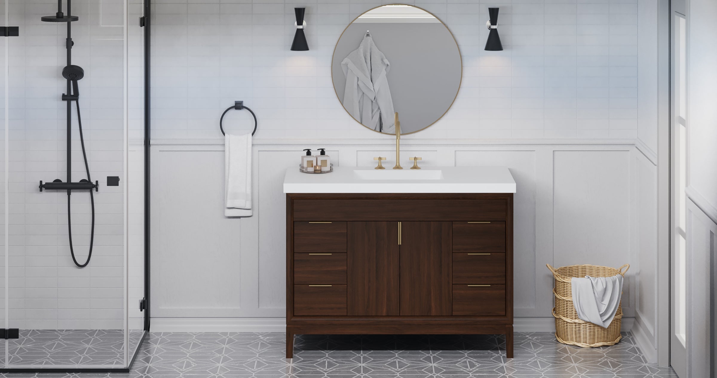 48" Theodora Vanity – Dark Walnut