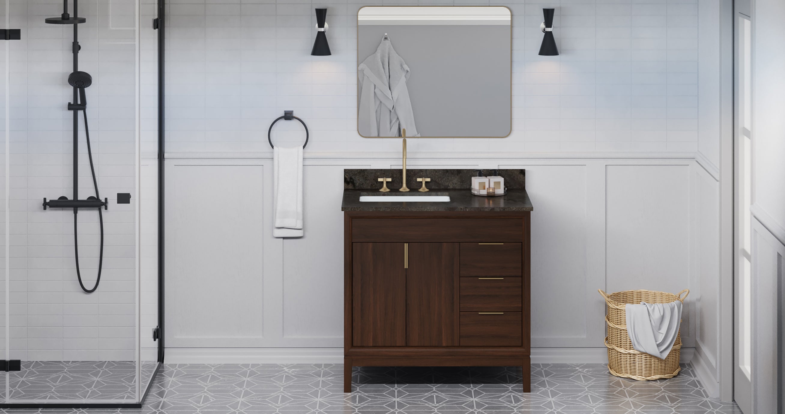 36" Theodora Vanity – Dark Walnut