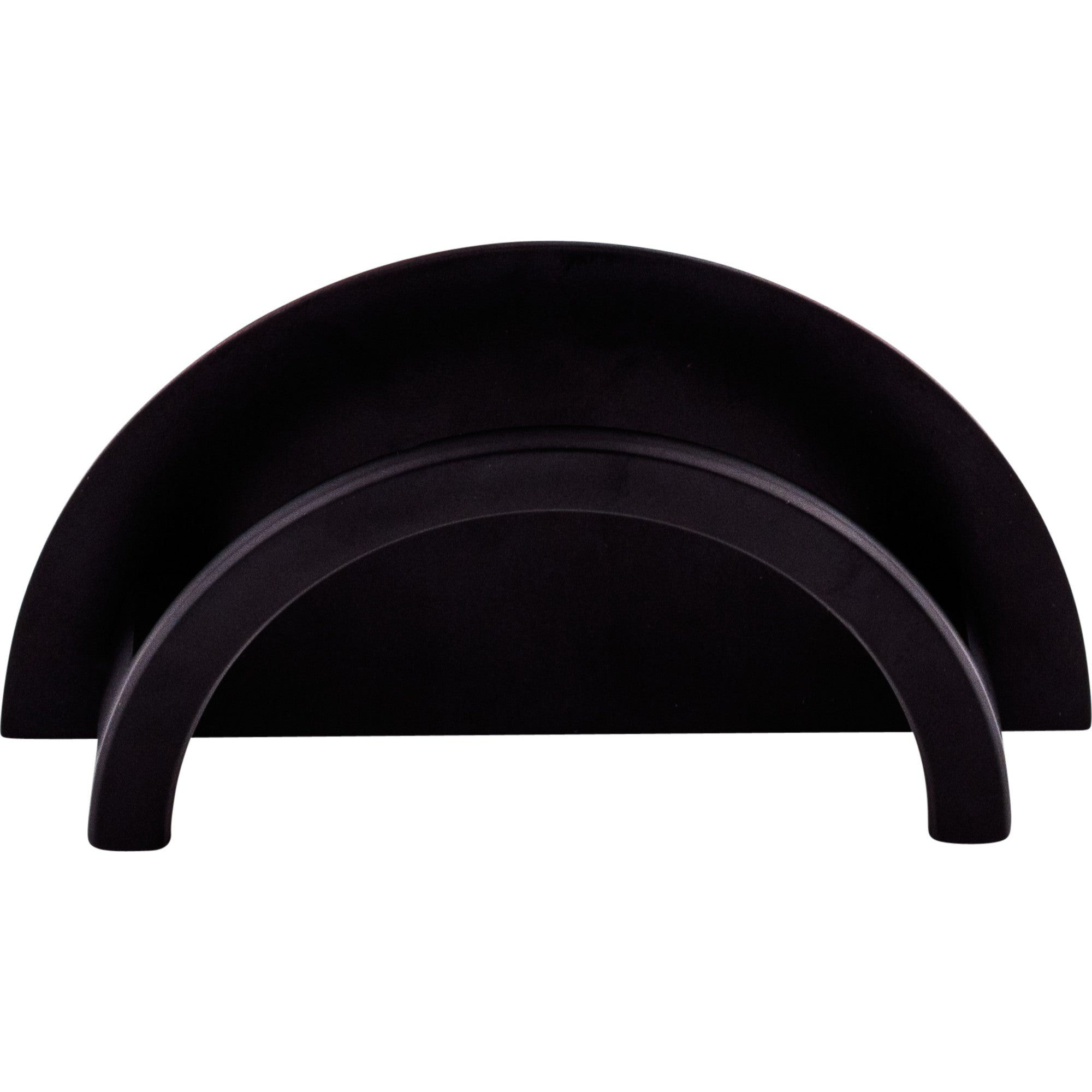 Half Circle Open 3 1/2" Center to Center Finger Pull - Flat Black