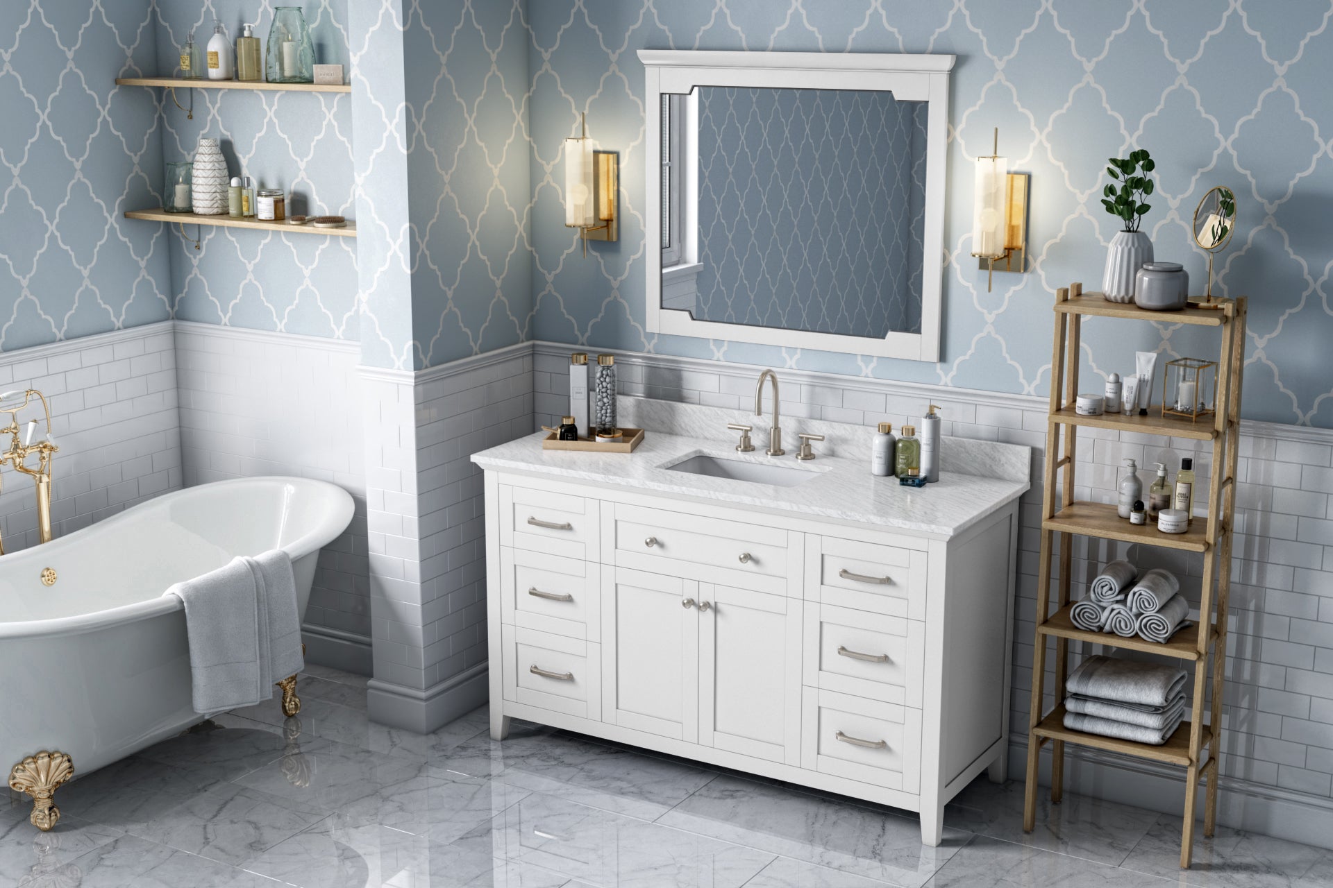 40" W x 1-1/2" D x 34" H White Chatham mirror