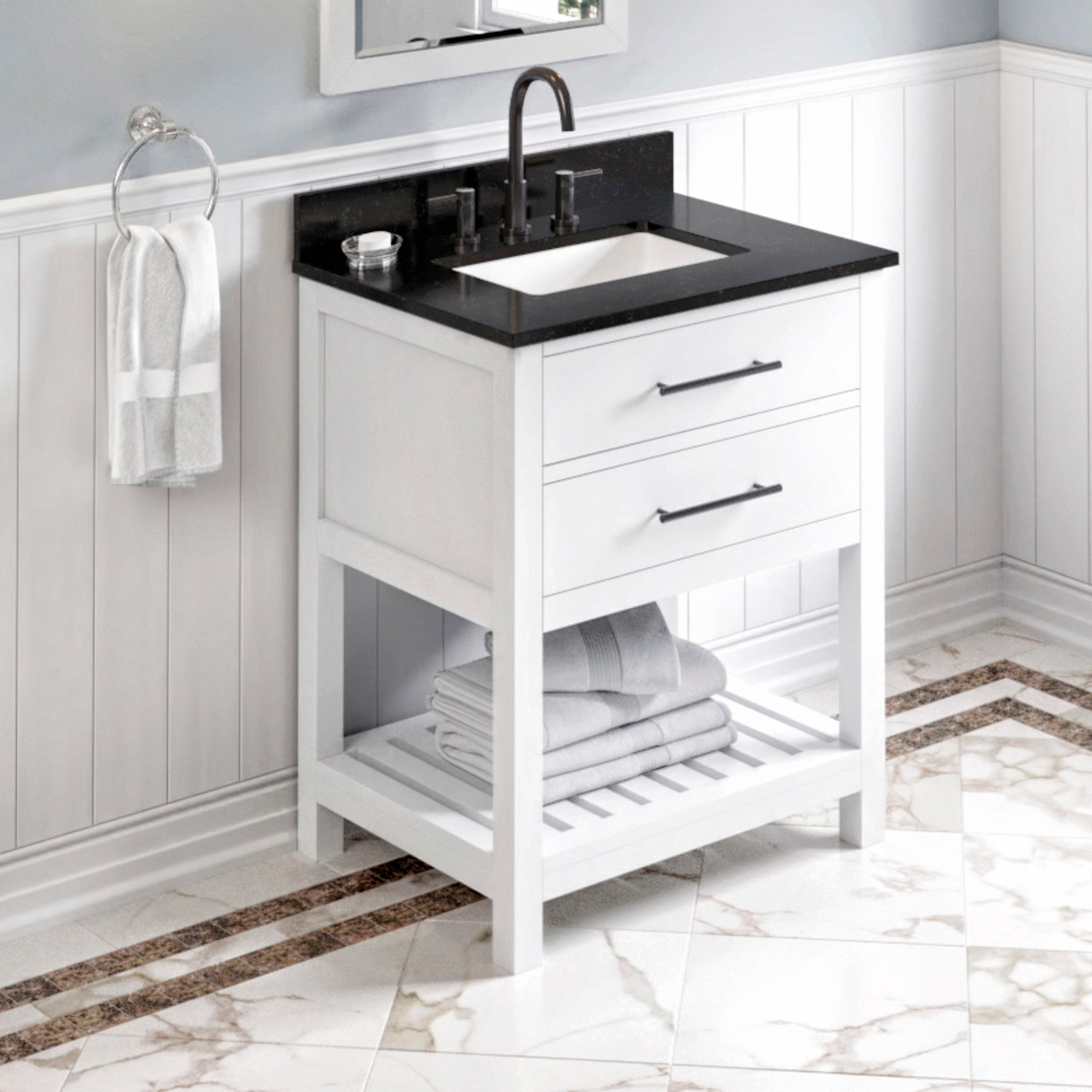 30" Wavecrest Vanity – White