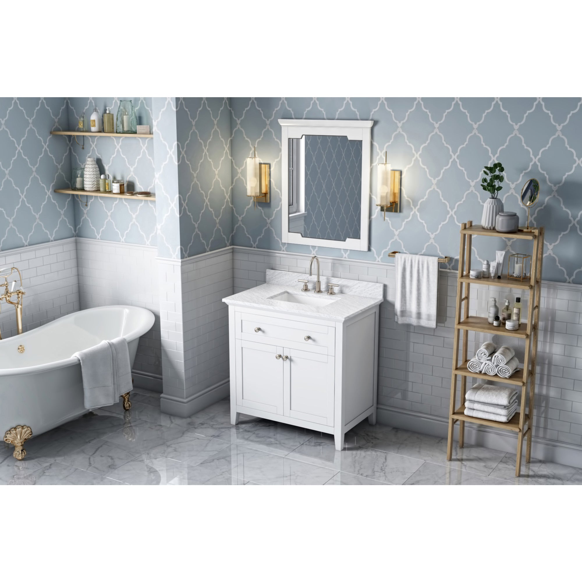 28" W x 1-1/2" D x 34" H White Chatham mirror
