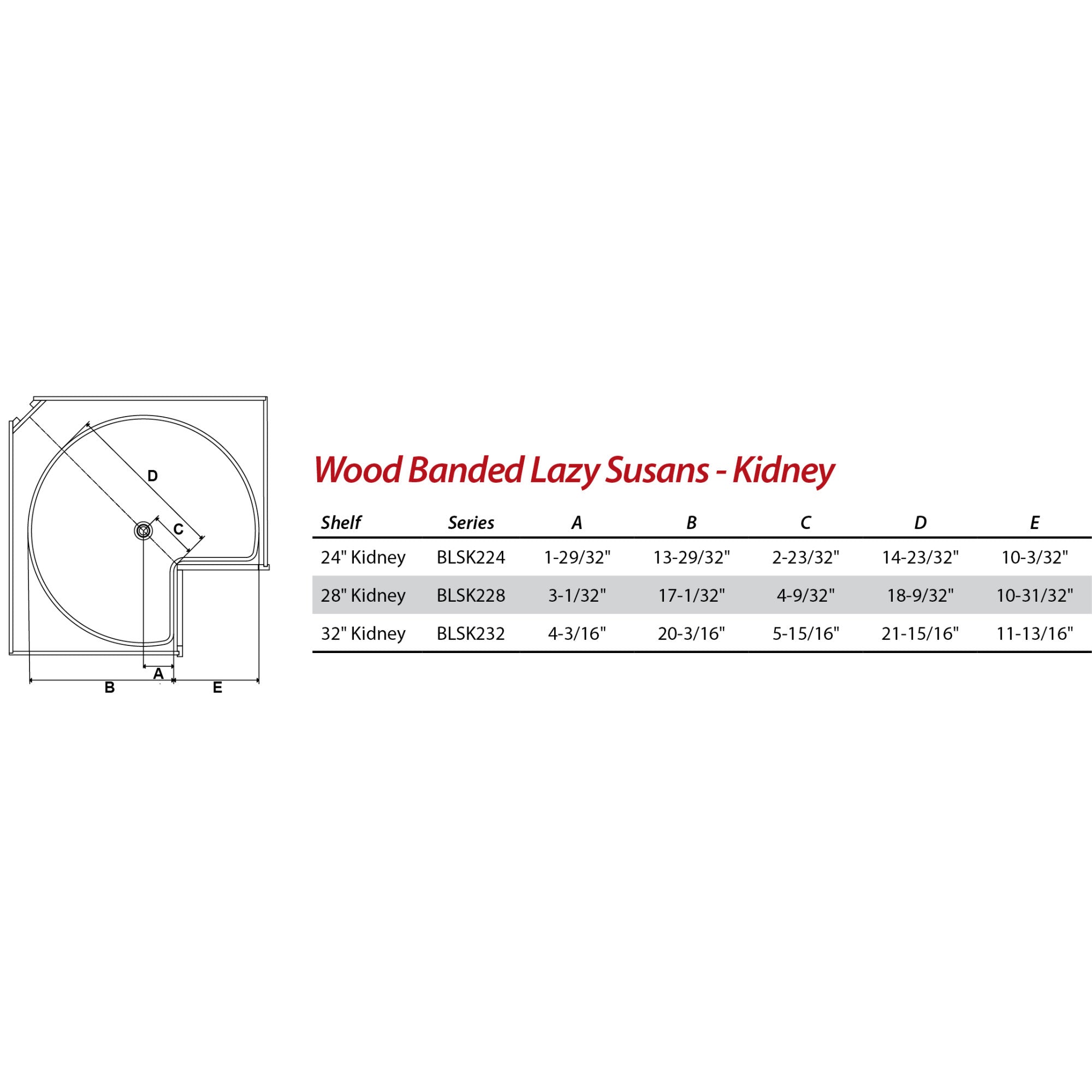 28" Kidney Two-Shelf Banded Wood Lazy Susan Set