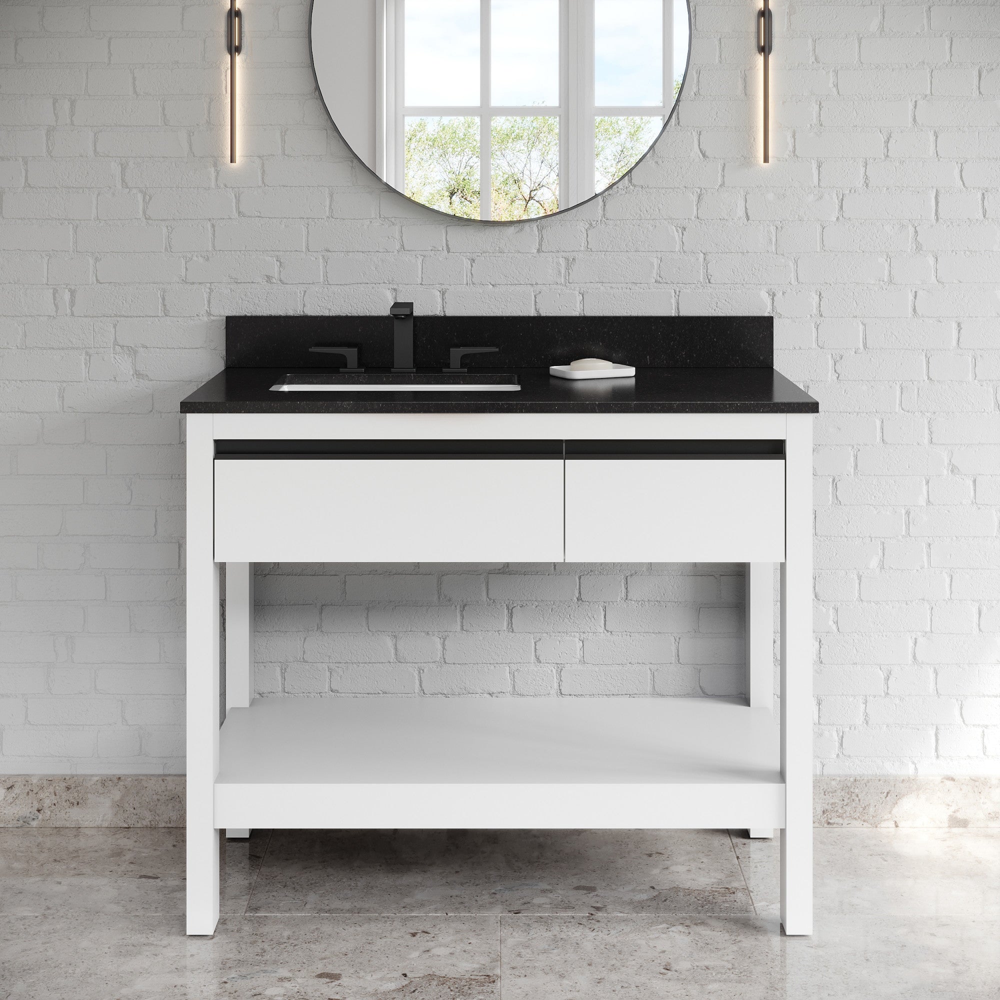 42" Jubilee Vanity – Left Offset – White