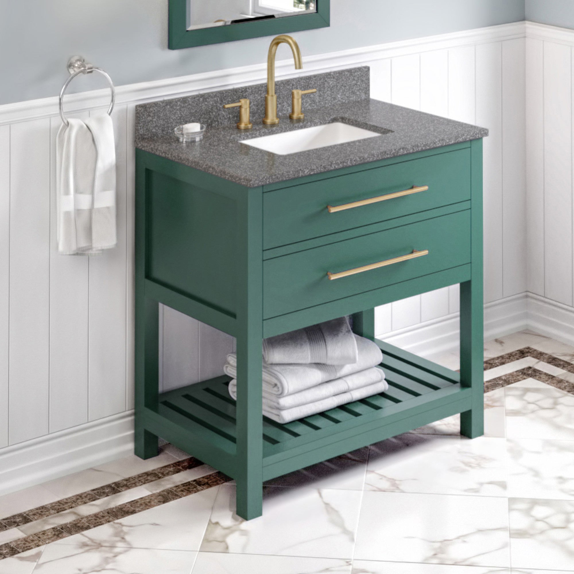 36" Wavecrest Vanity – Forest Green