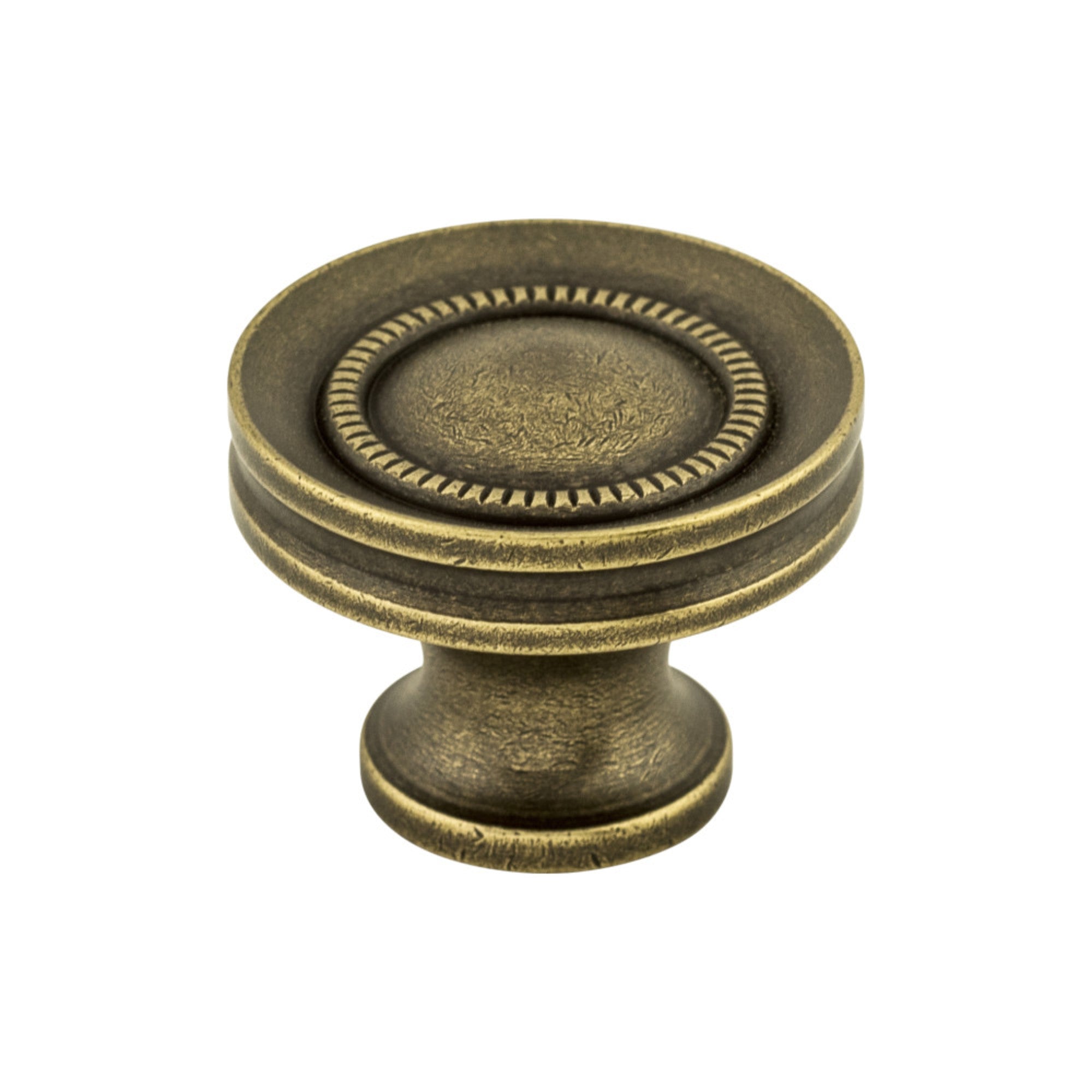 Button Faced 1 1/4" Diameter Round Knob - German Bronze