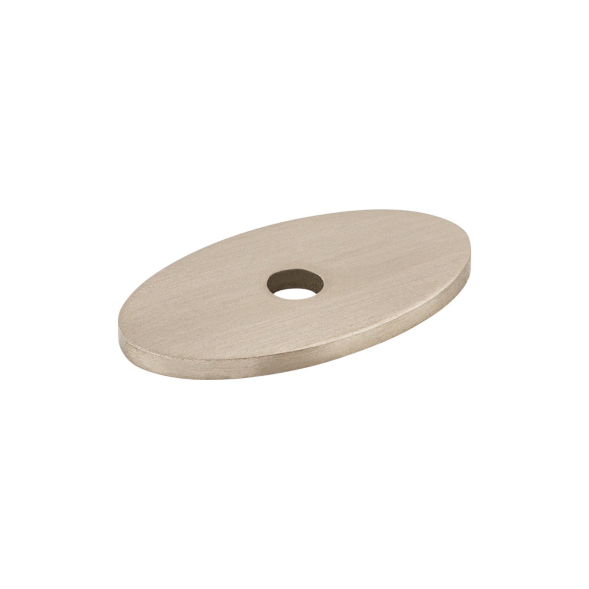Oval Knob Backplate - Brushed Satin Nickel