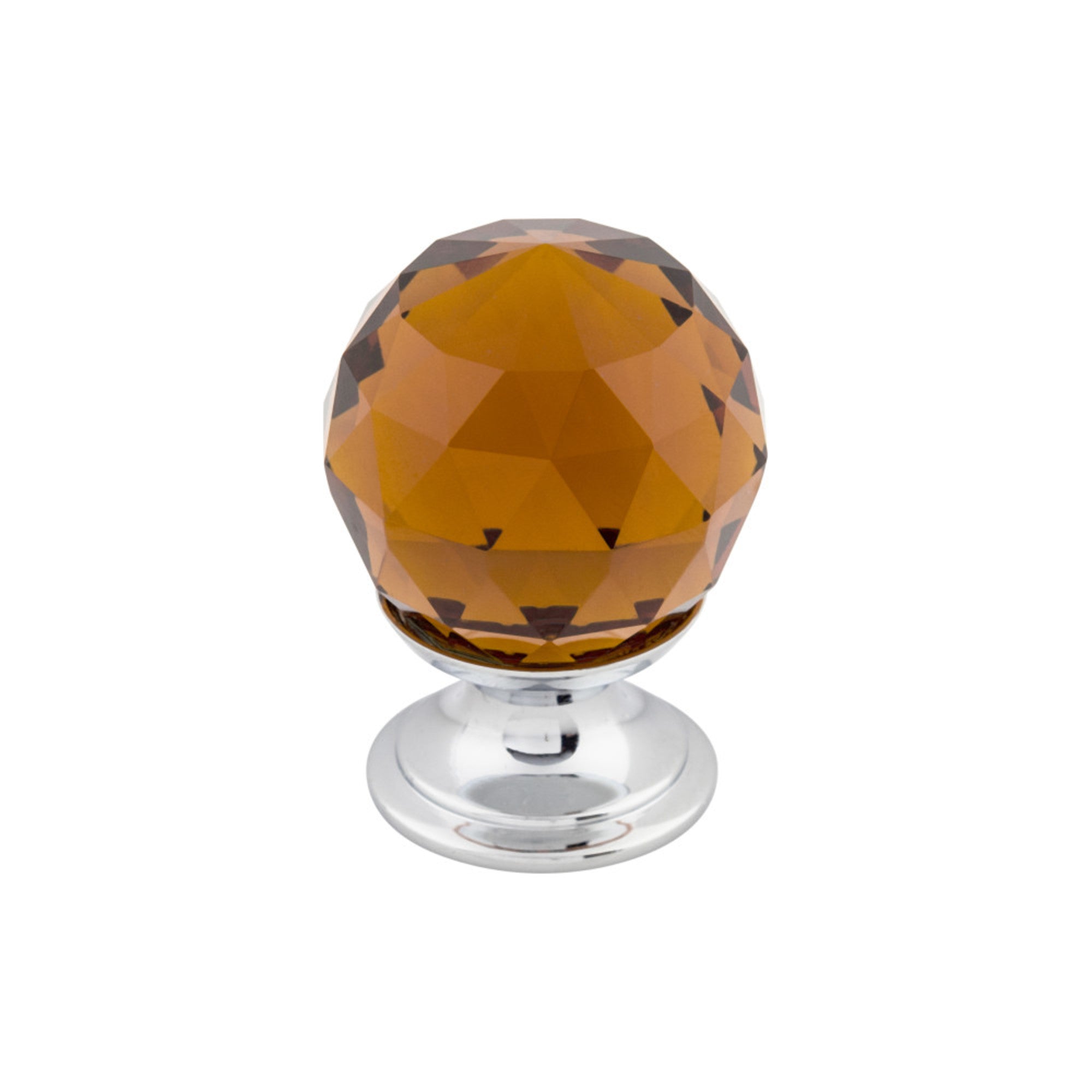Wine Crystal 1 1/8" Diameter Round Knob - Polished Chrome