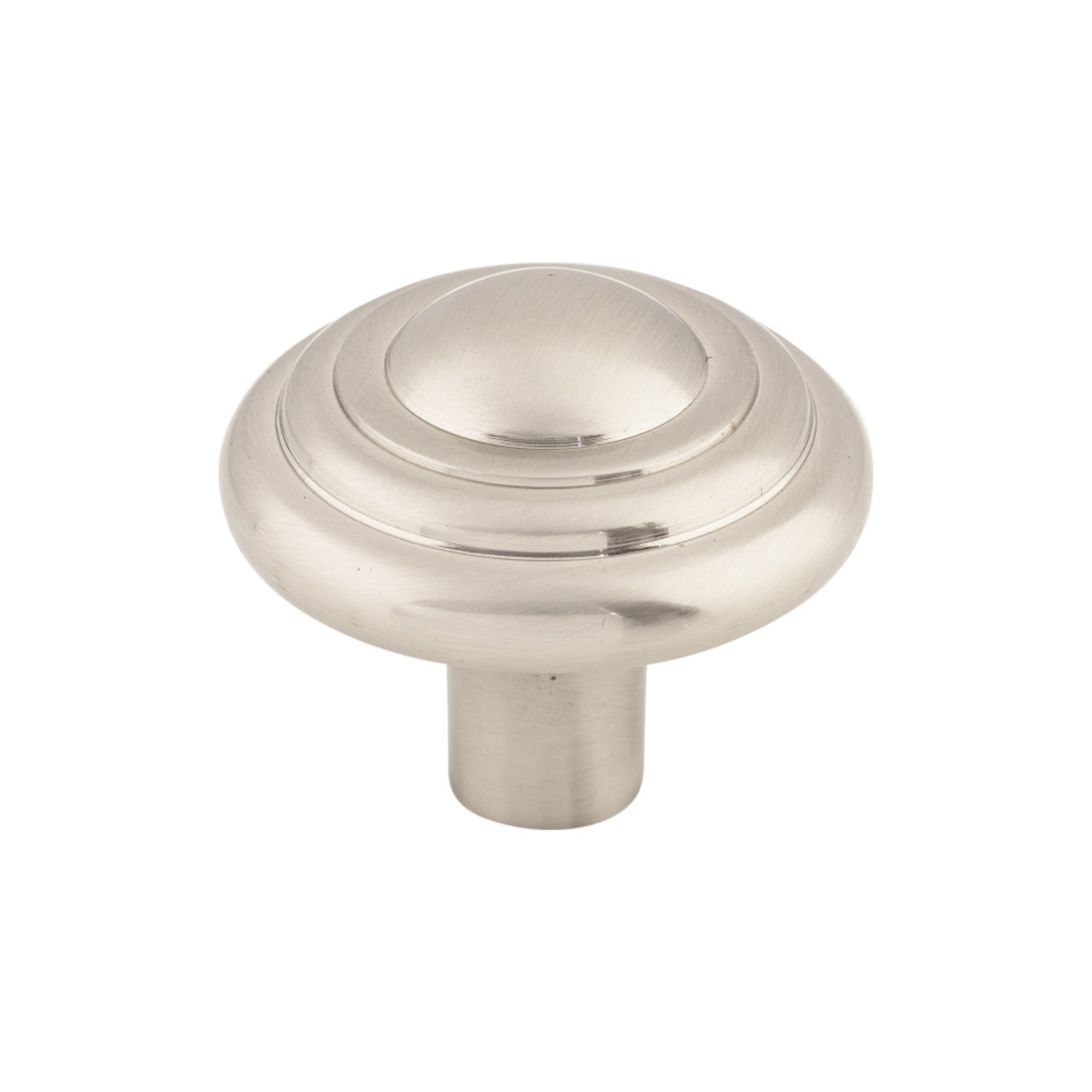 Aspen II Button Round Knob - Brushed Satin Nickel
