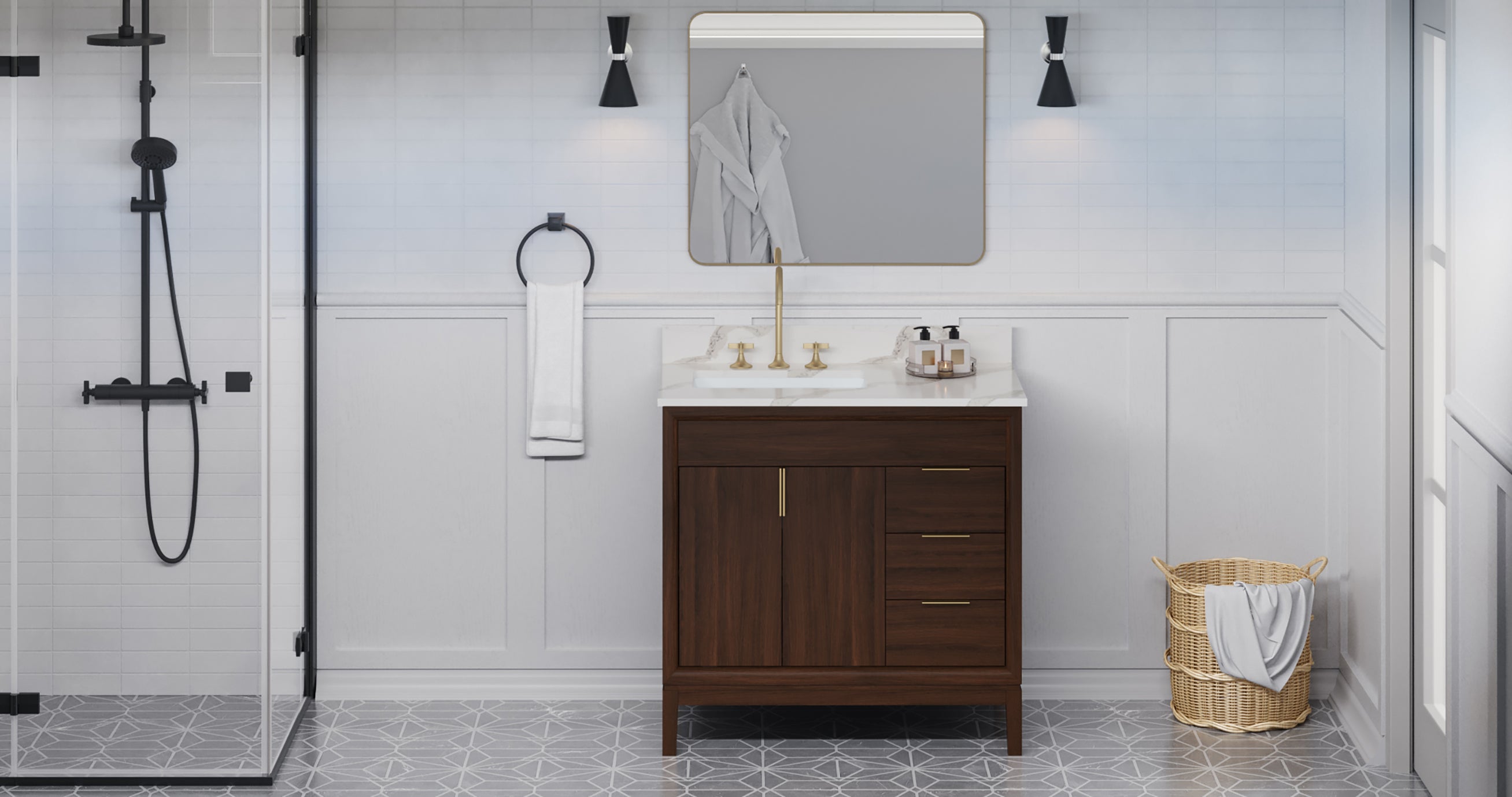 36" Theodora Vanity – Dark Walnut