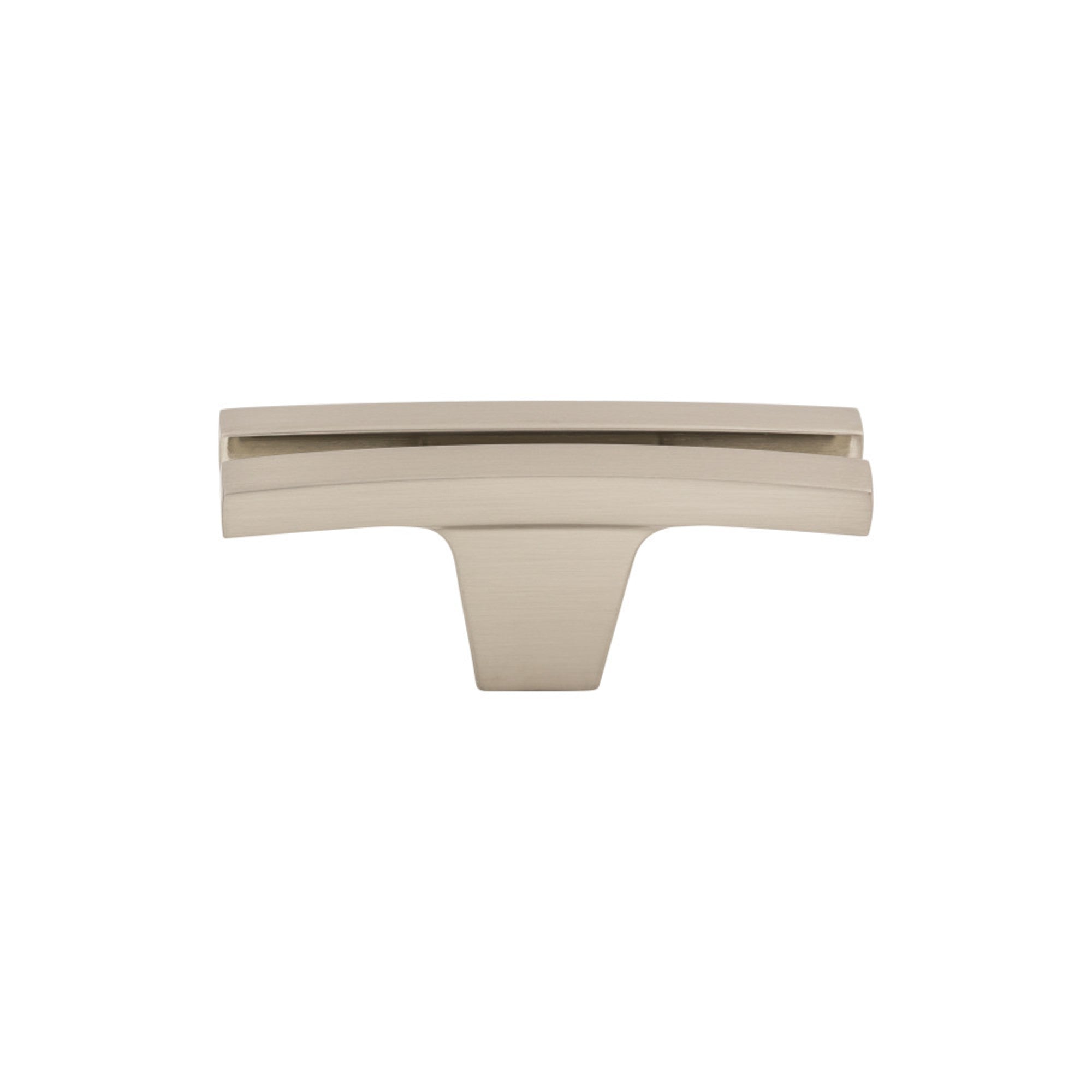 Flared 2 5/8" Length Geometric Knob - Brushed Satin Nickel