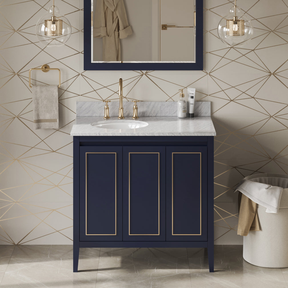 36" Percival Vanity – Left Offset – Hale Blue