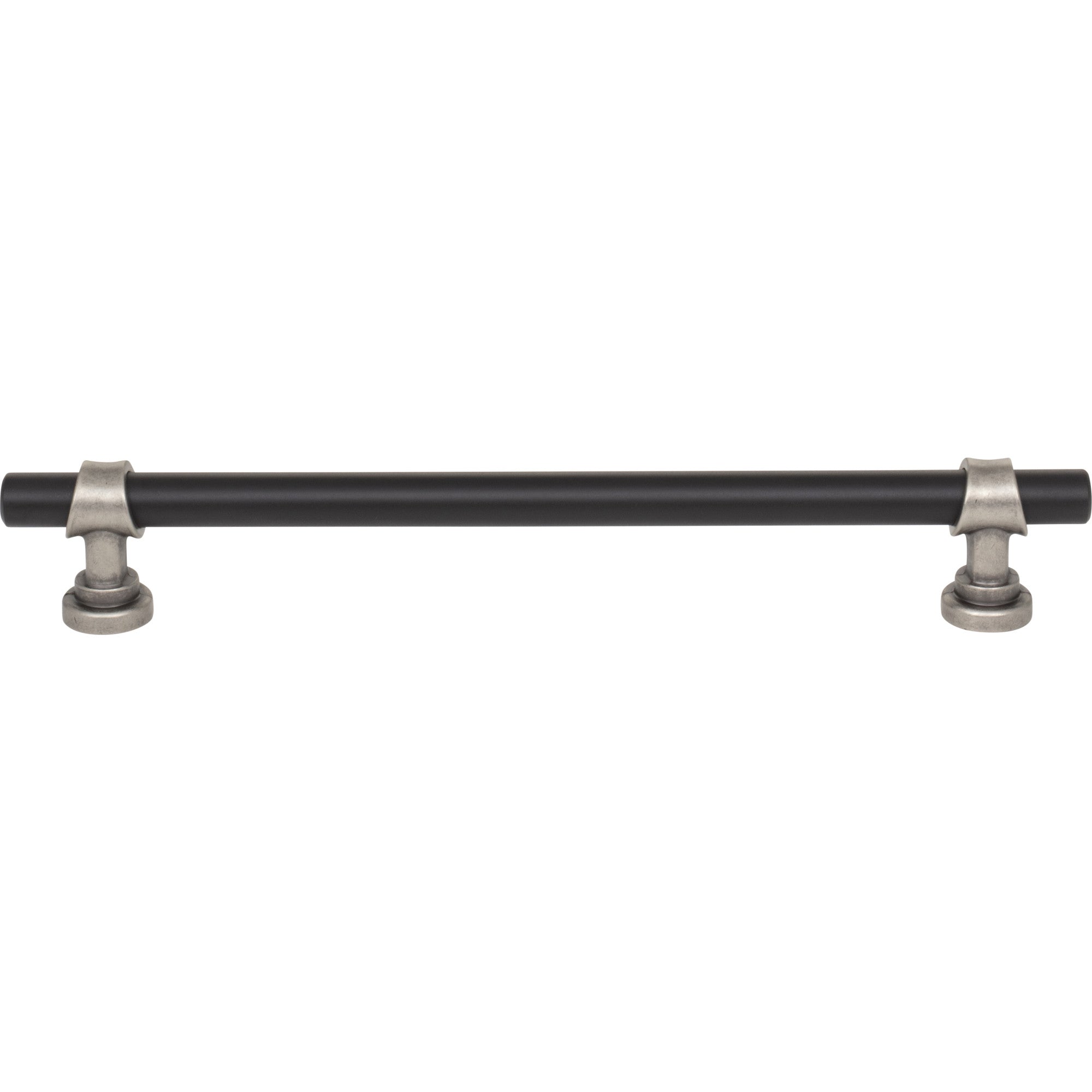 Bit 7 9/16" Center to Center Bar Pull - Flat Black and Pewter Antique