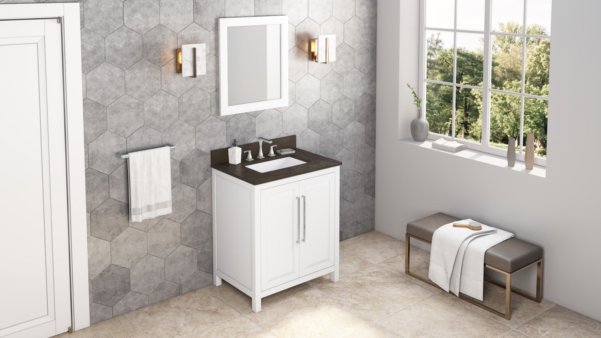30" White Cade Vanity