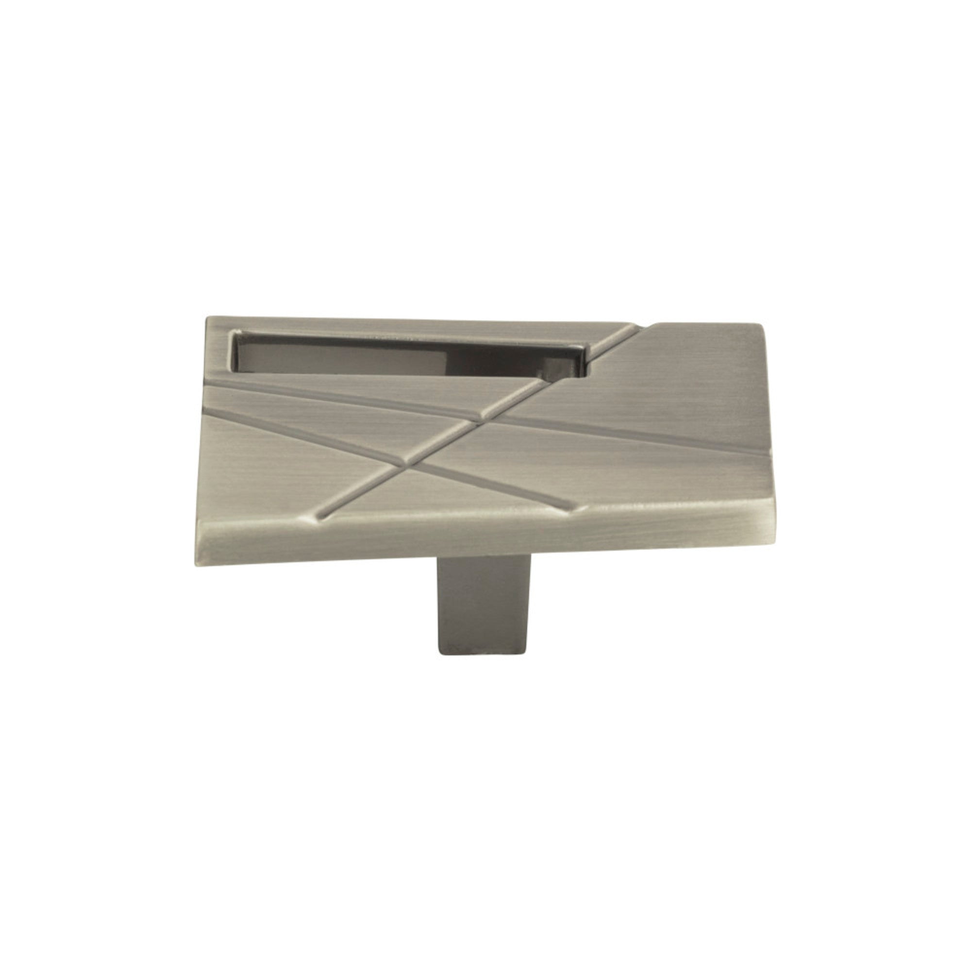 Modernist Left Rectangle Knob - Brushed Nickel